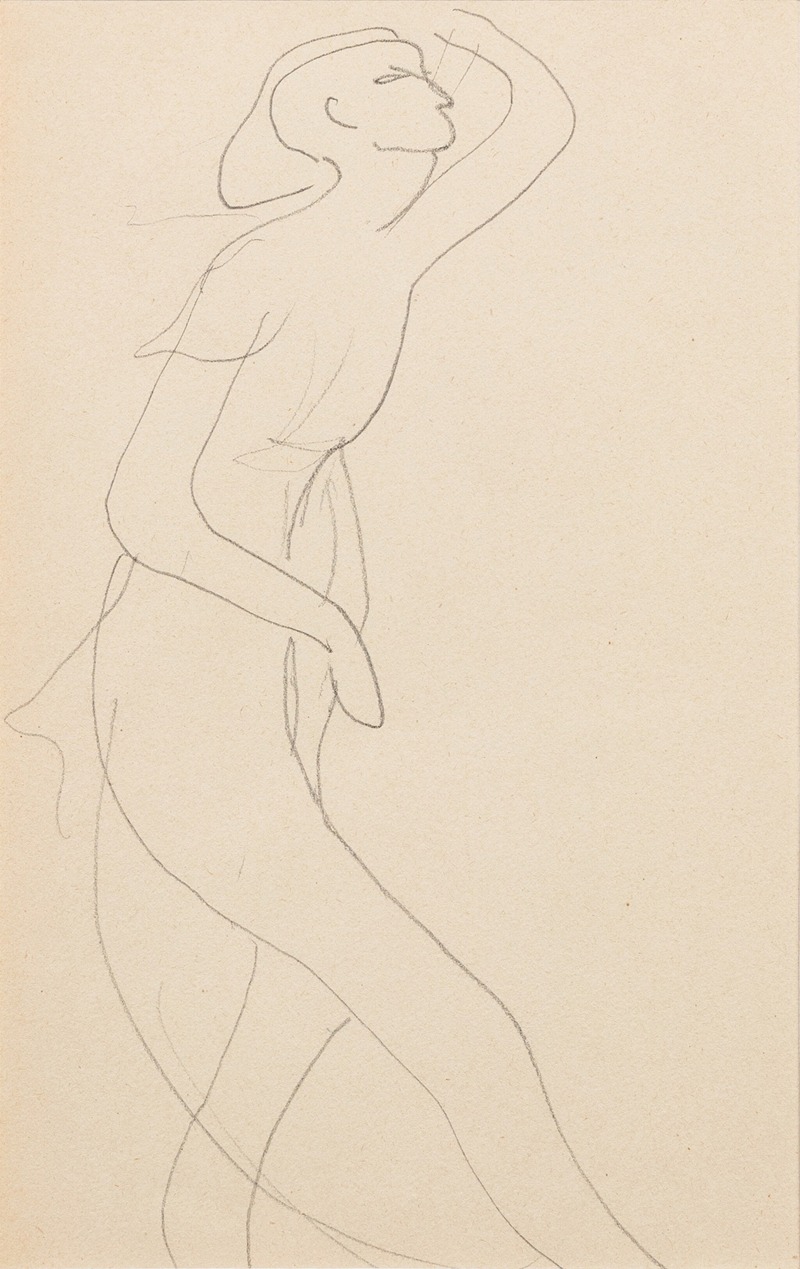 Amedeo Modigliani's nude female figure in profile showcases his distinctive style.