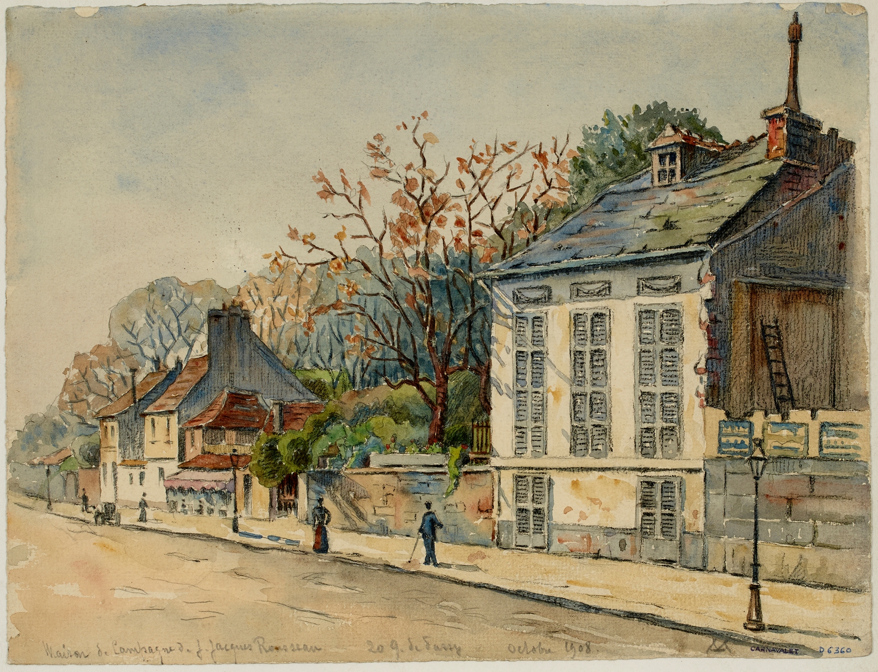 Post-Impressionism artwork depicting a cottage surrounded by nature by Georges-Henri Manesse