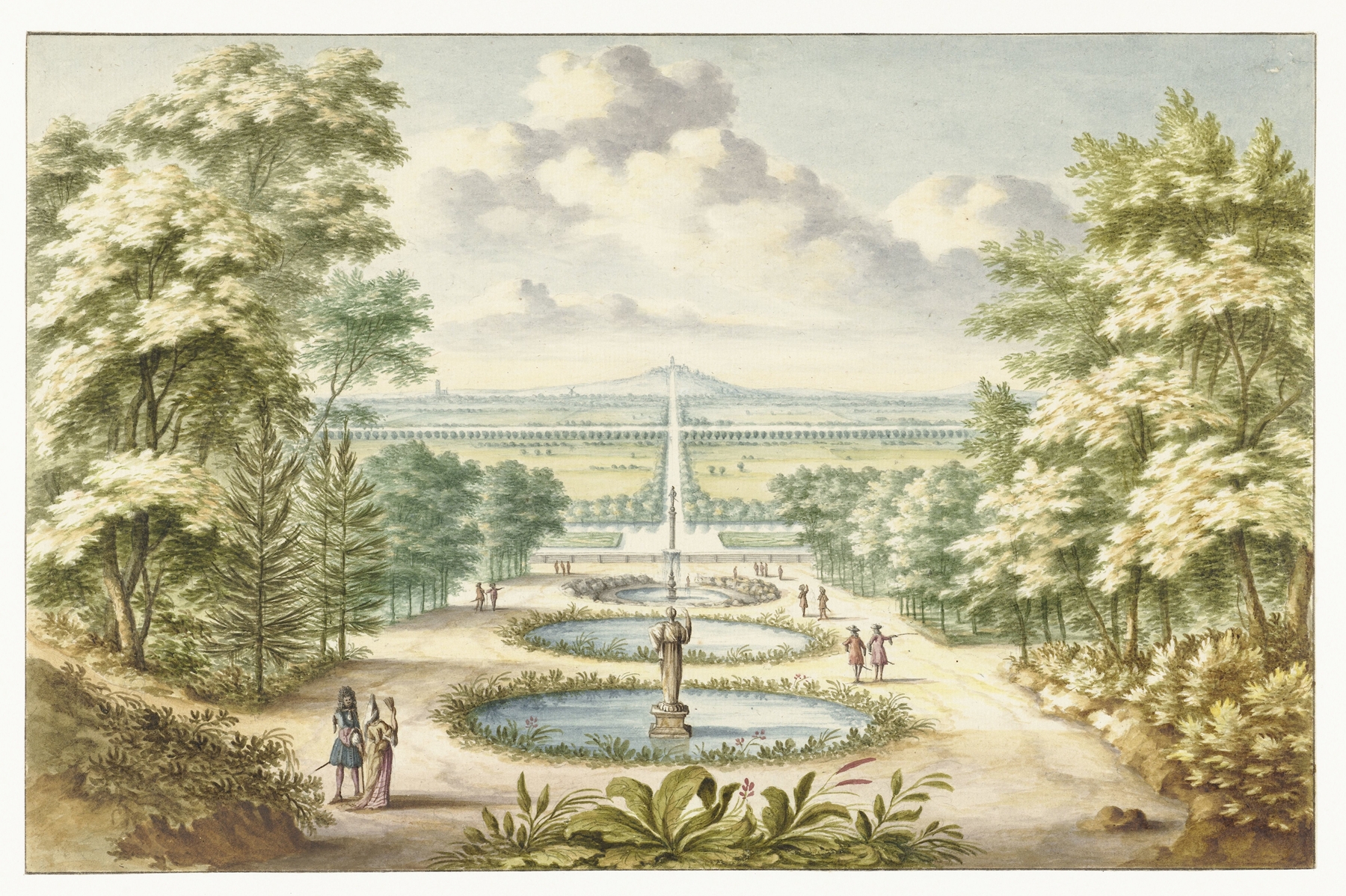 Amfitheater te Kleef, oil on canvas by Jan van Call the Elder, depicting a large amphitheater in a landscape.