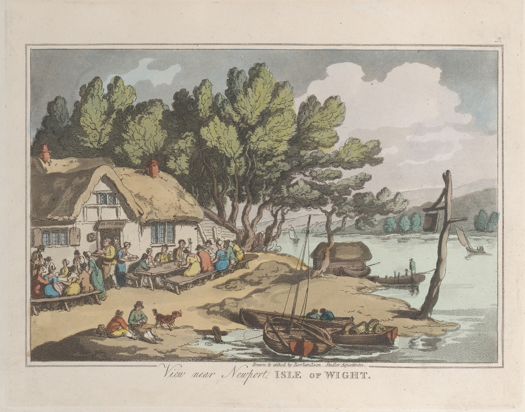 View near Newport, Isle of Wight, by Thomas Rowlandson, public domain