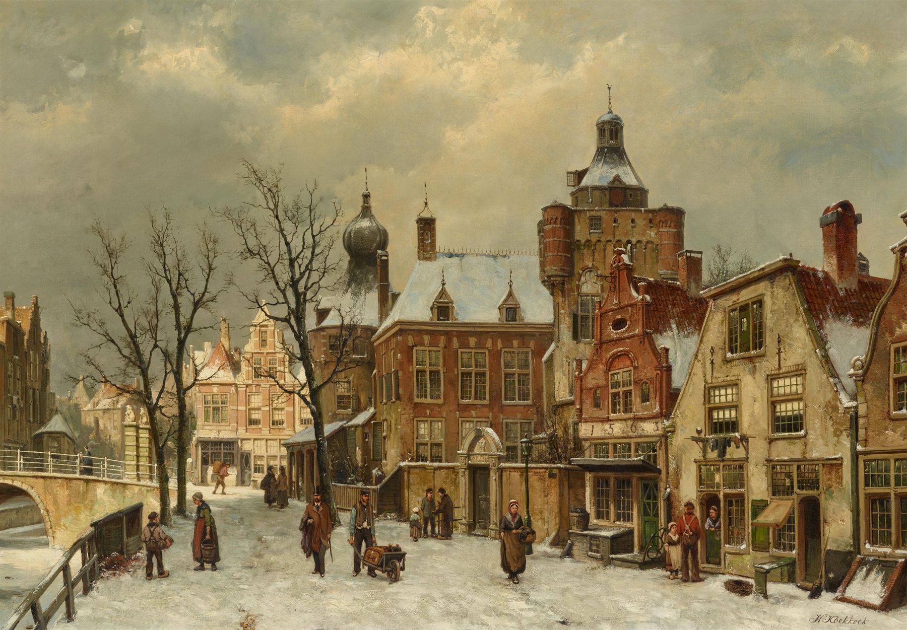 Belebter Platz in Rotterdam, by Willem Koekkoek, public domain