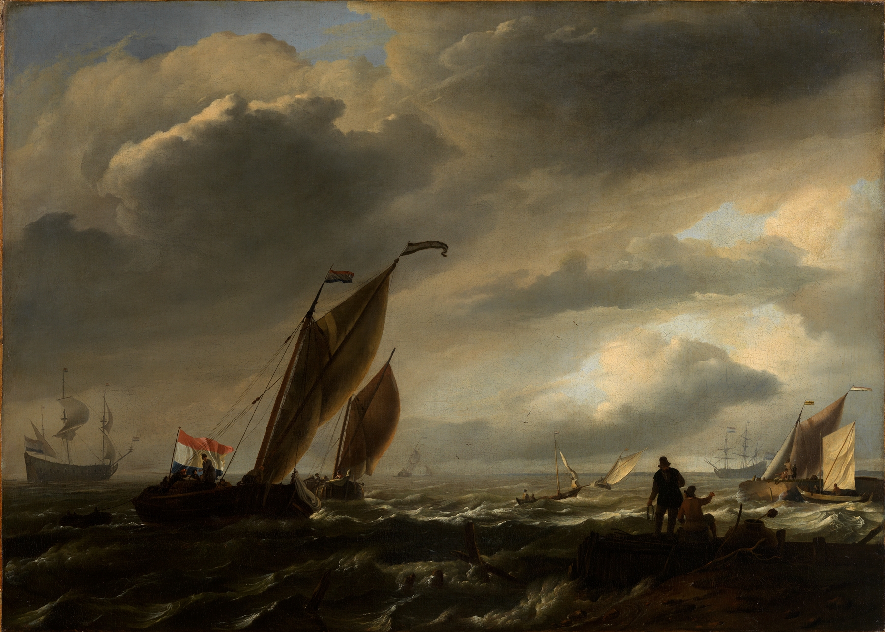 Leicht bewegte See mit Schiffen, by Ludolf Backhuysen, public domain
