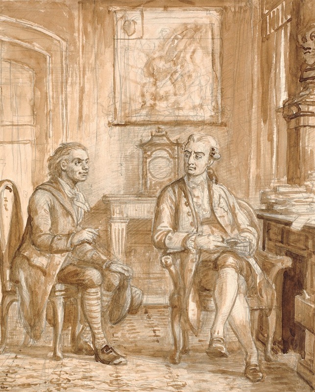Portrait of Minister Guldberg and Wessel by Wilhelm Marstrand.