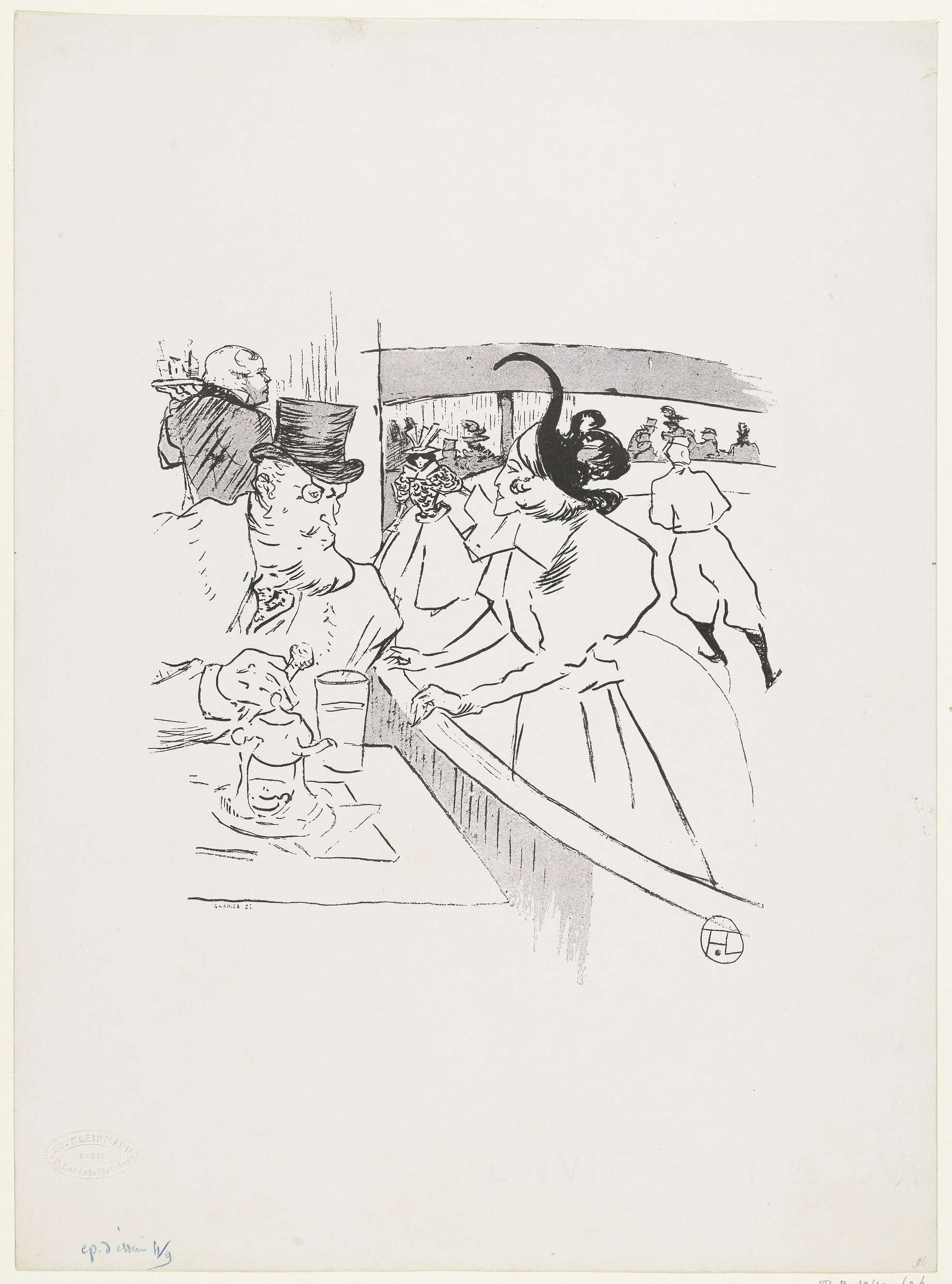 19th century genre scene of elegant skaters on an ice rink by Unknown Artist