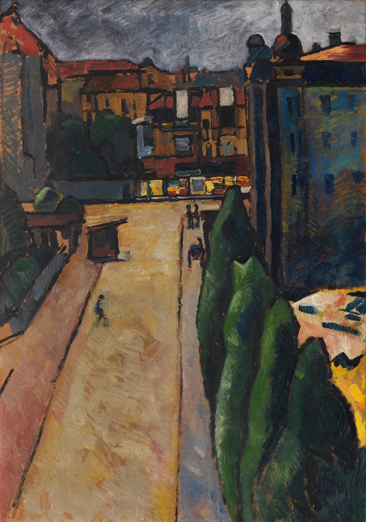 Straßenbild I, by Alexander Kanoldt, public domain