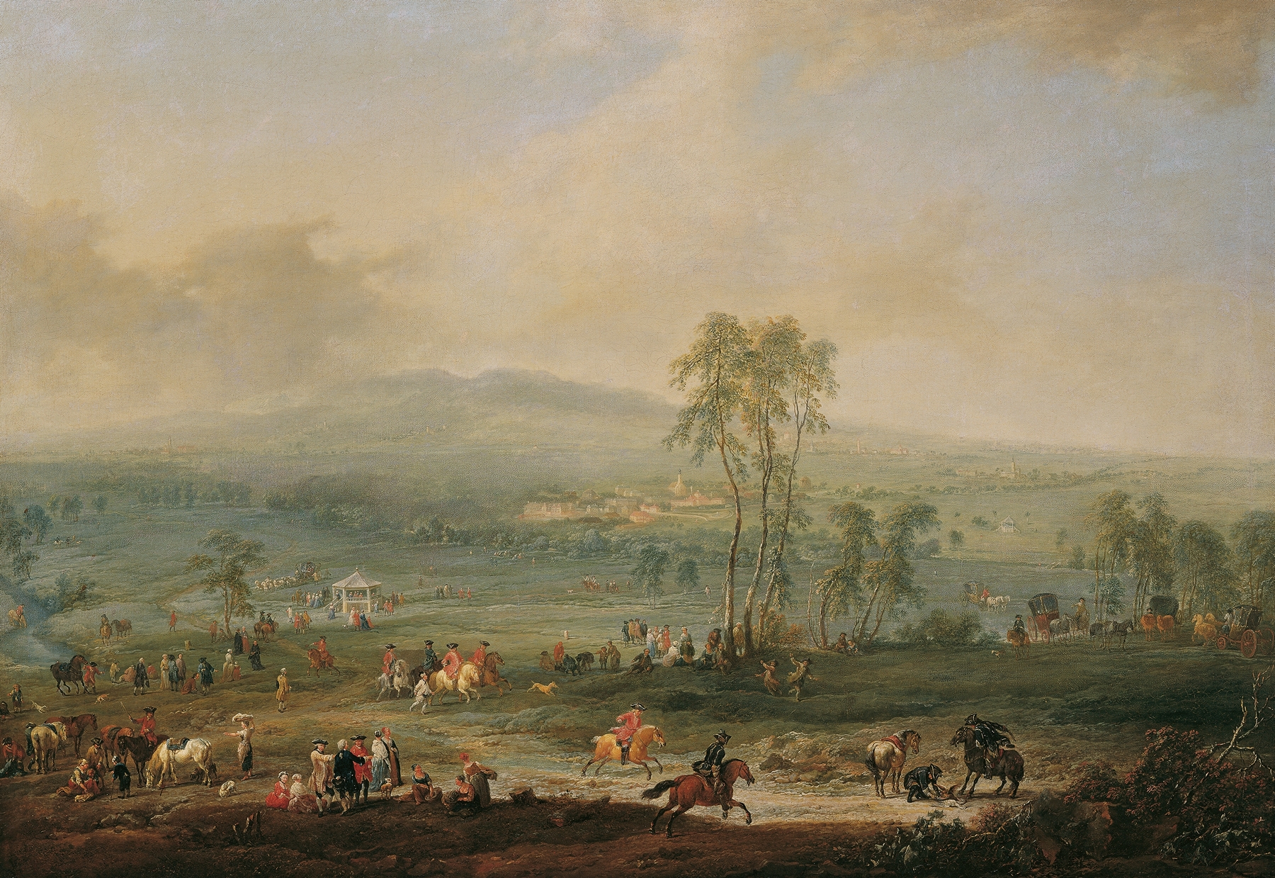 Laxenburg von der Schneiderau gegen Guntramsdorf und Mödling, by Johann Christian Brand, public domain