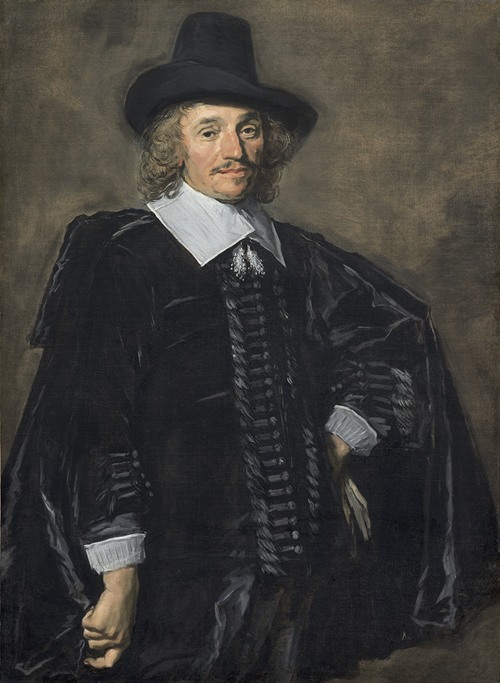 A striking portrait of a gentleman by Frans Hals, showcasing his characteristic brushwork.