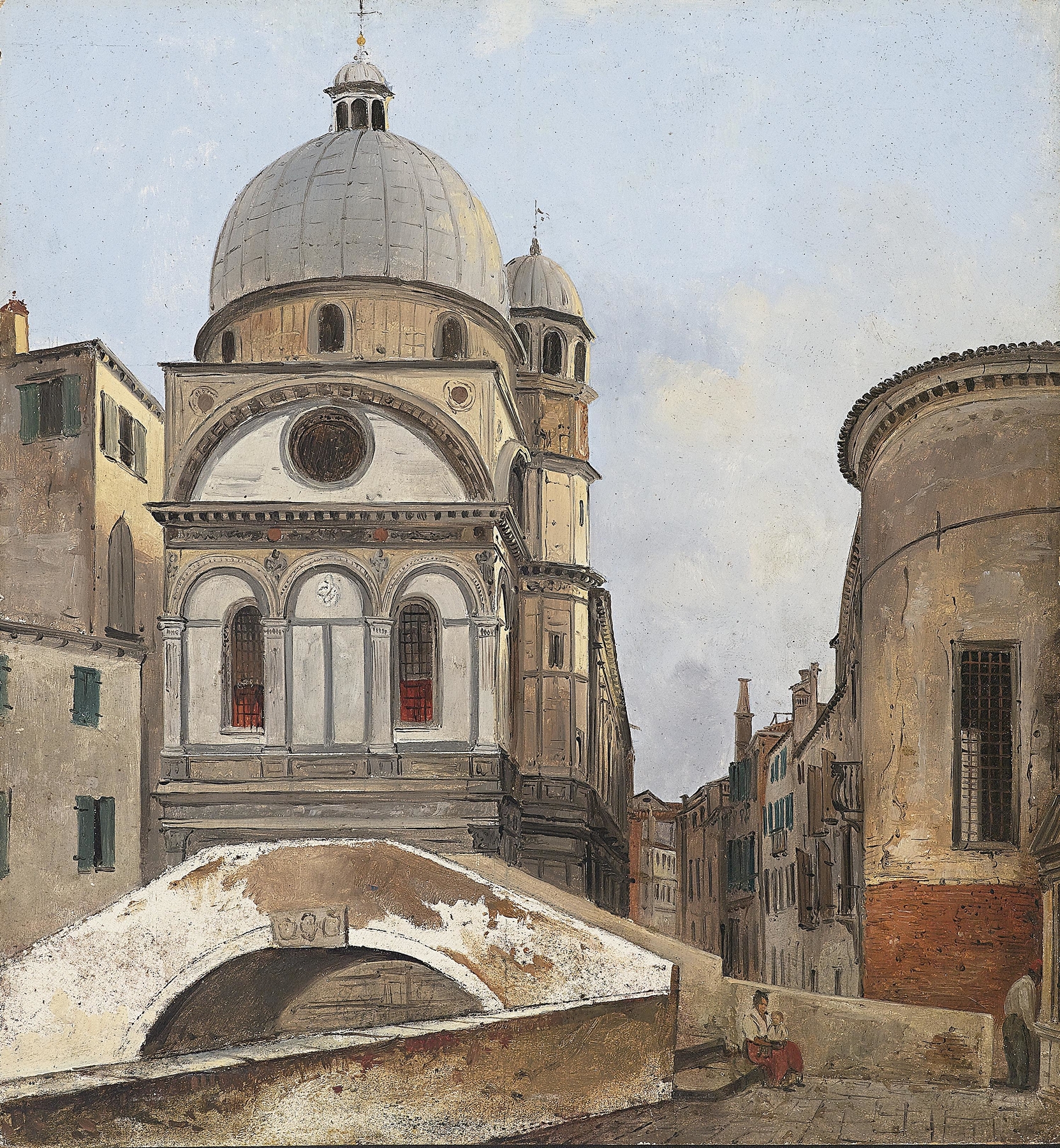 Santa Maria dei Miracole e Santa Maria Nova, by Ippolito Caffi, public domain
