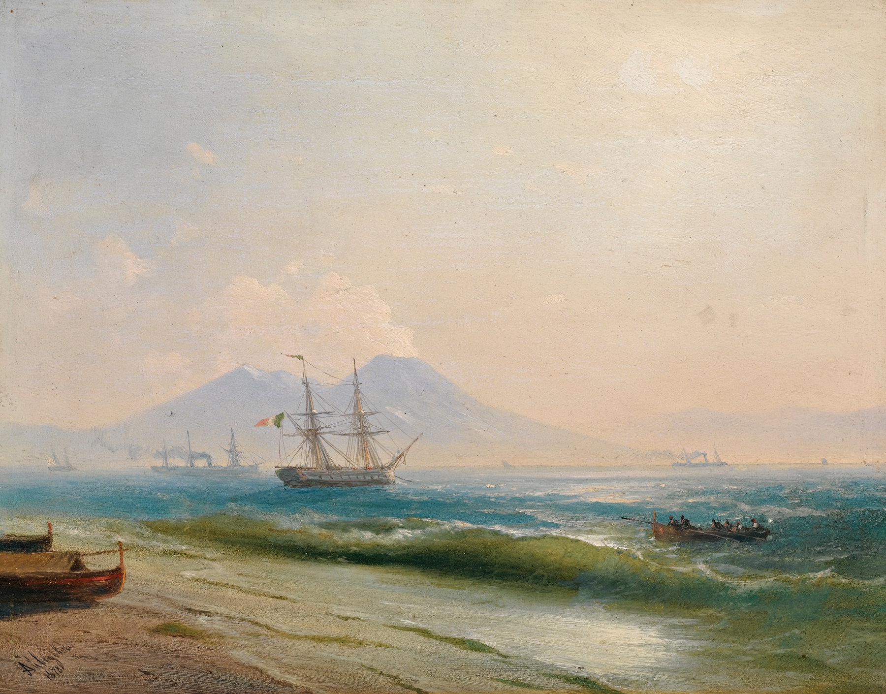 View Of  Mount Vesuvius, by Ivan Konstantinovich Aivazovsky, public domain