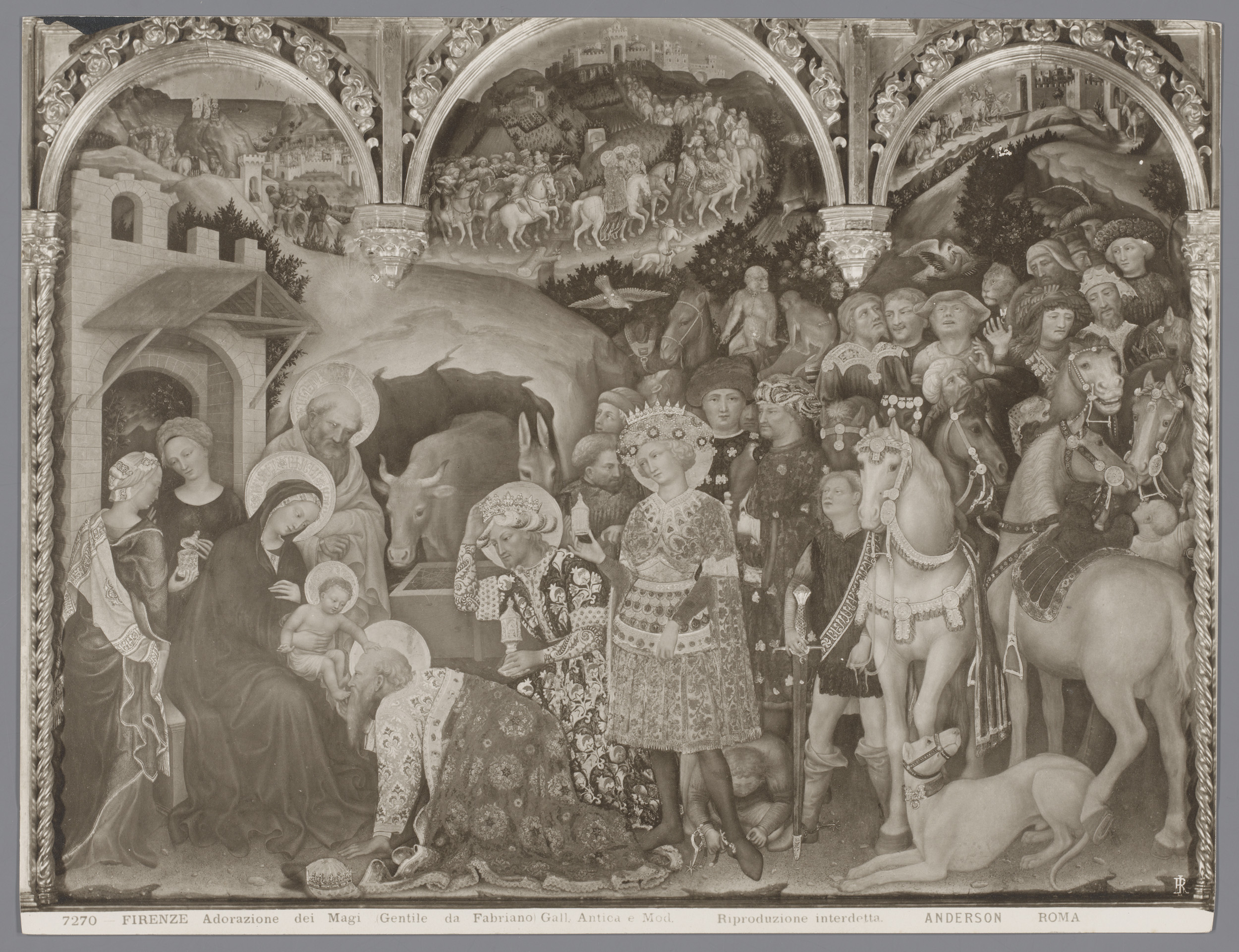 Religious scene with gold leaf details, gelatin silver print by Anderson