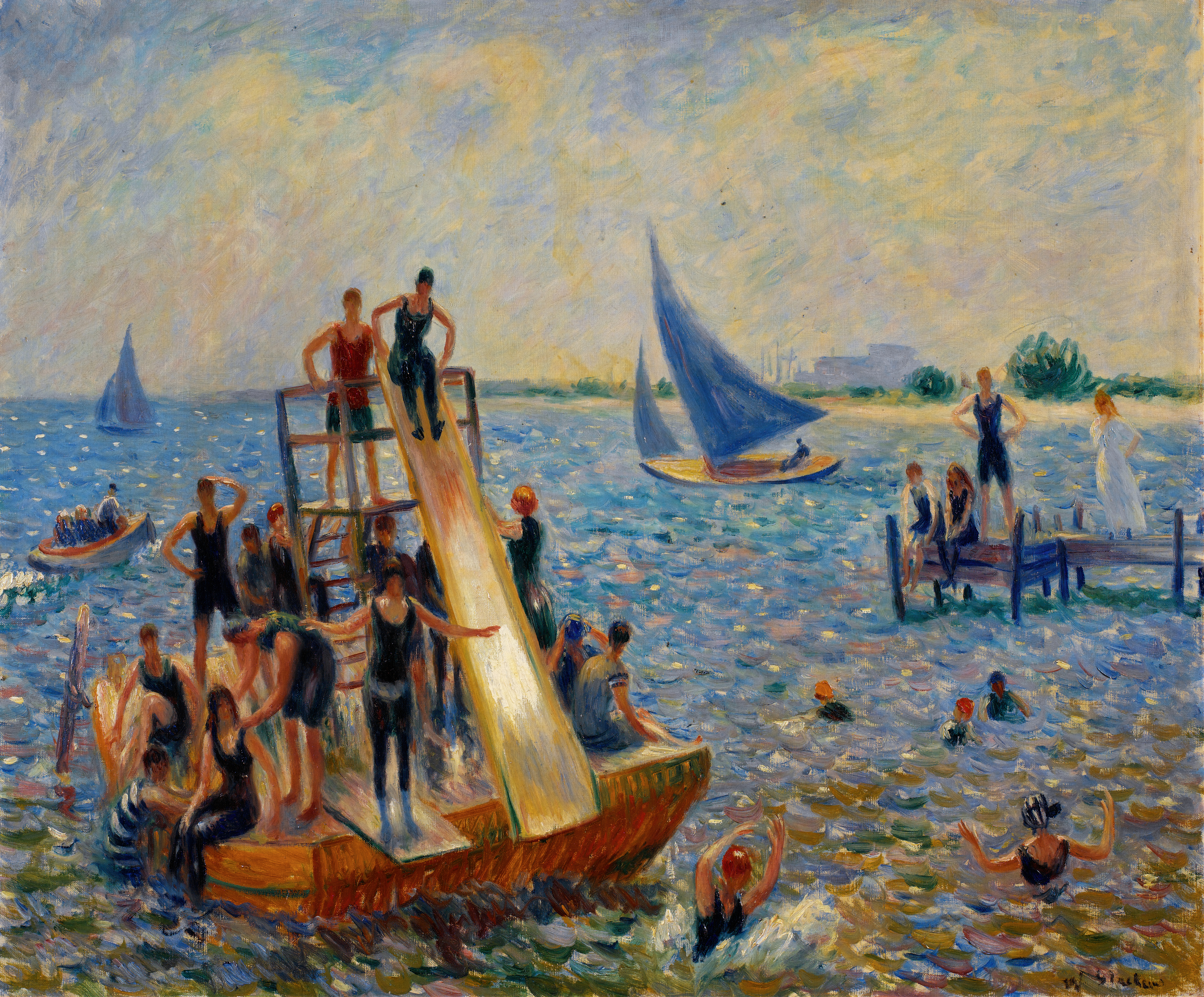 The Raft, by William James Glackens, public domain