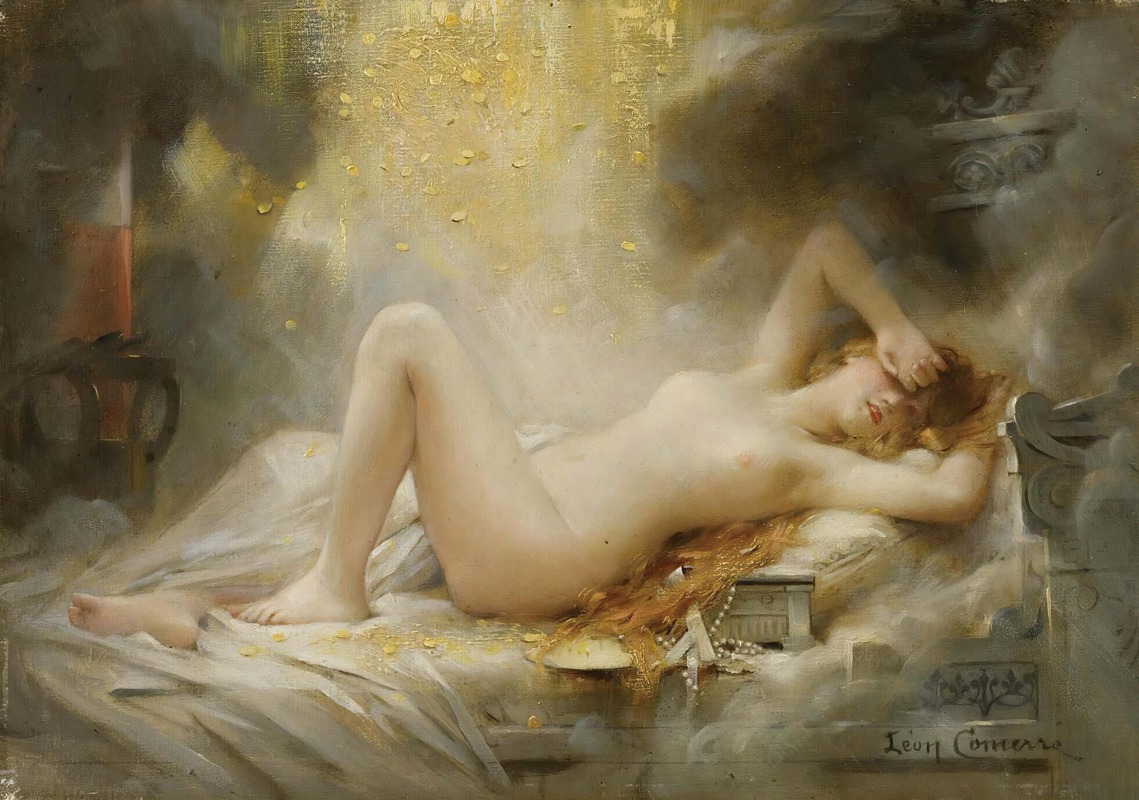 A depiction of Danae, showcasing her beauty and the golden rain.