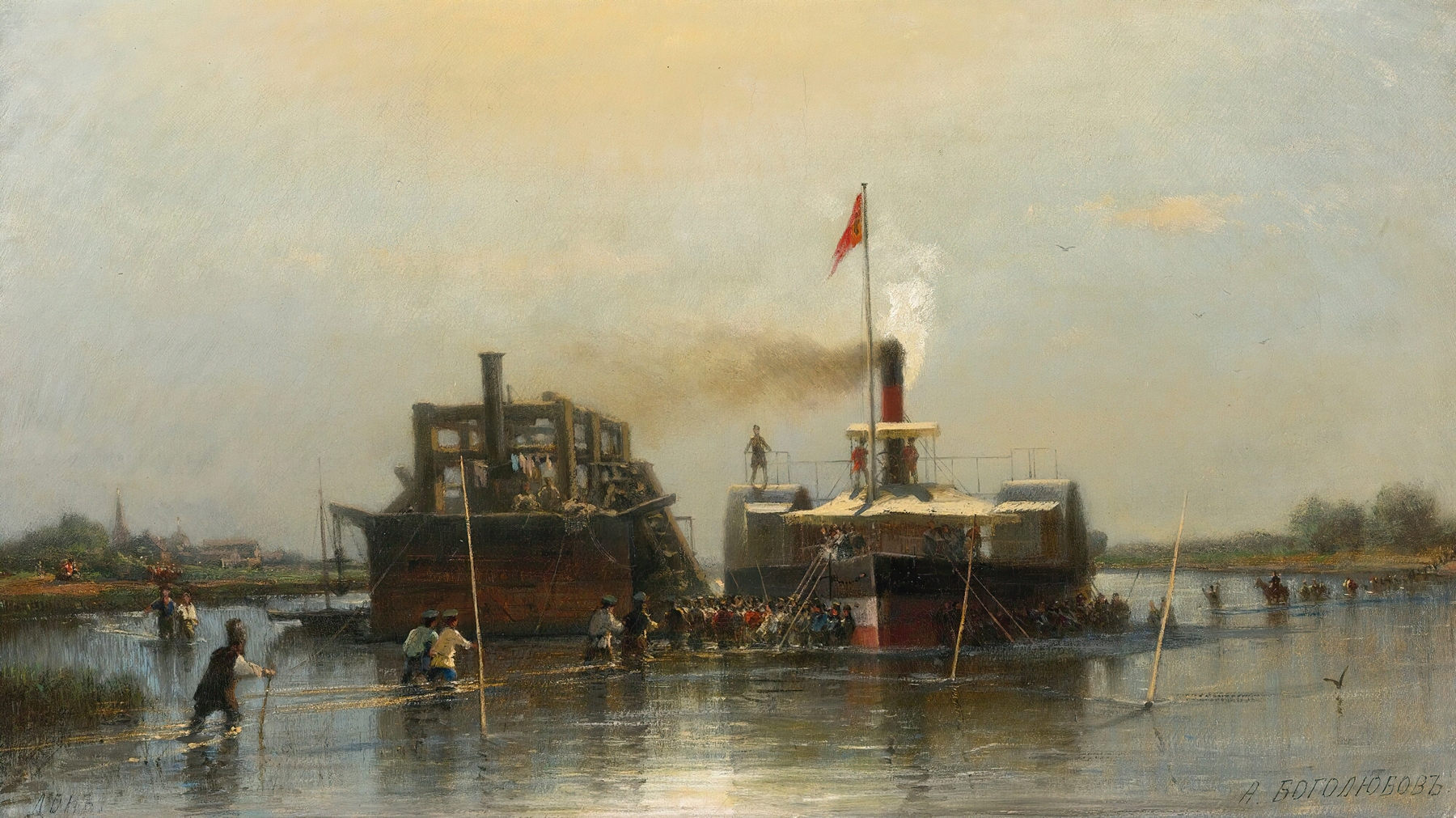 Steamship On The Don, by Alexey Petrovich Bogolyubov, public domain