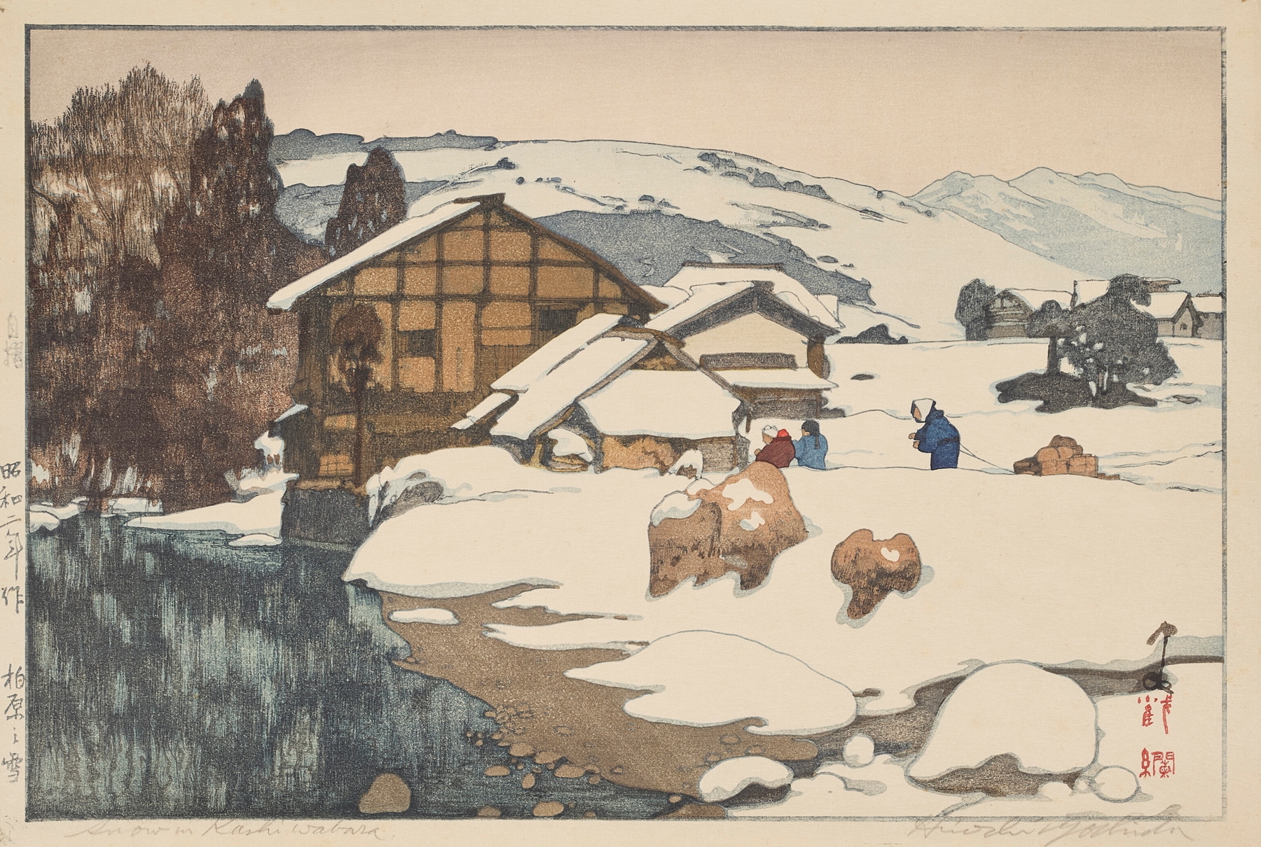 Kashiwabara no yuki (Snow at Kashiwabara), by Yoshida Hiroshi, public domain