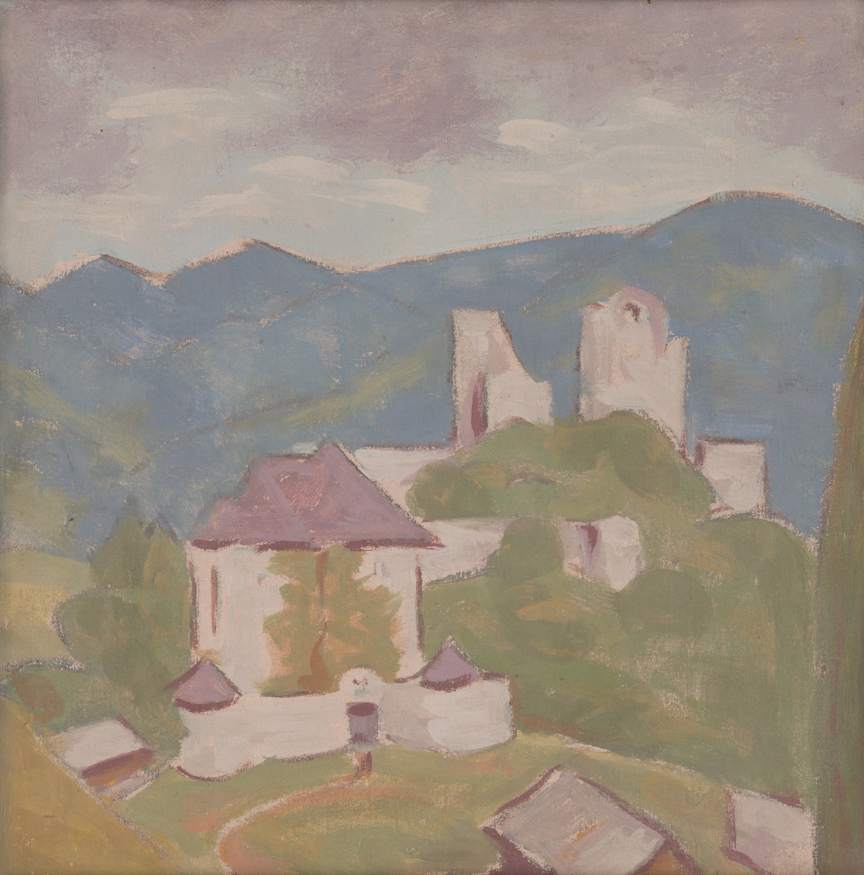 Landscape With Ruins by Milan Thomka Mitrovský, medium unknown