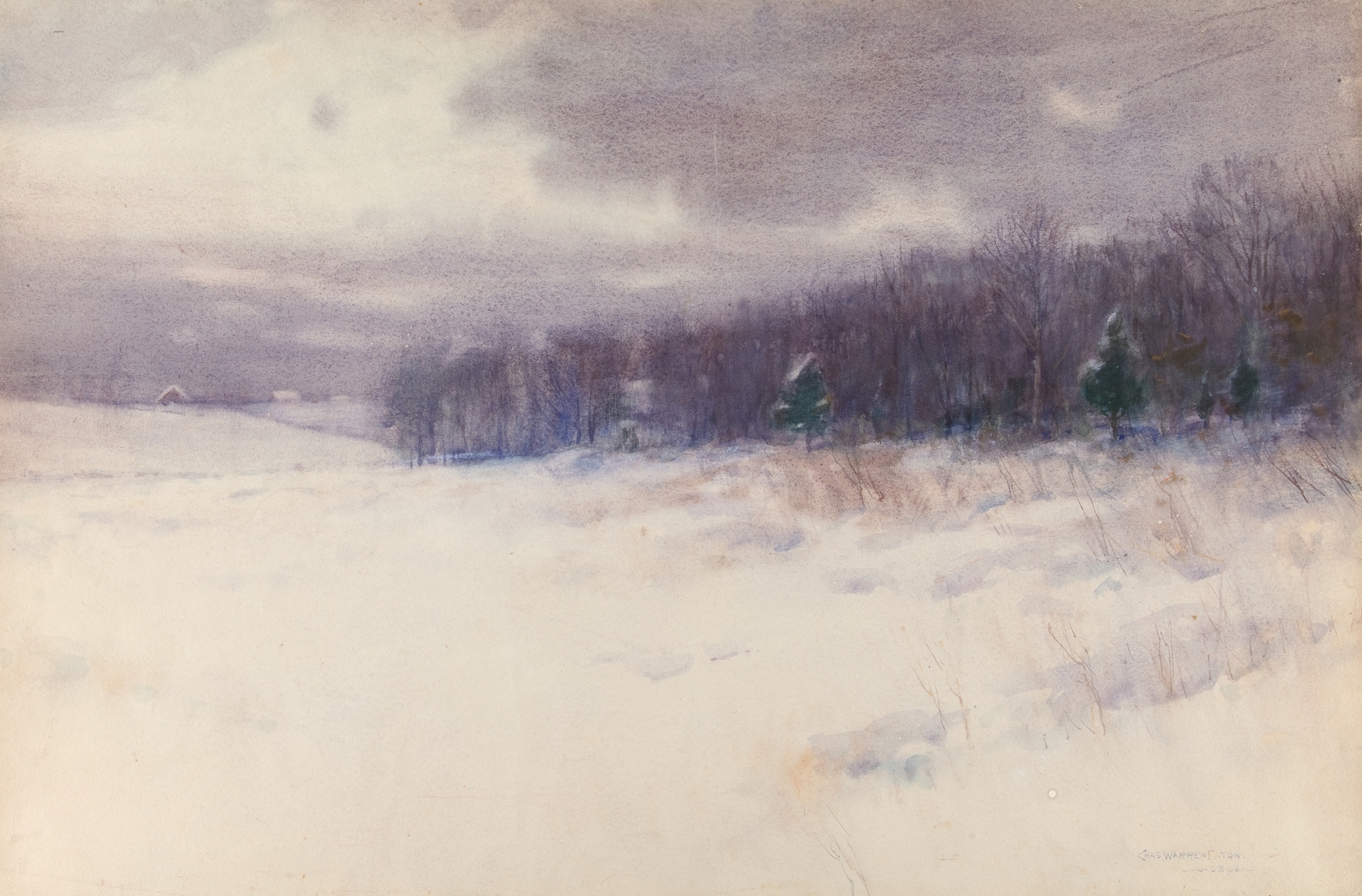 Untitled [Winter landscape – New Jersey], by Charles Warren Eaton, public domain