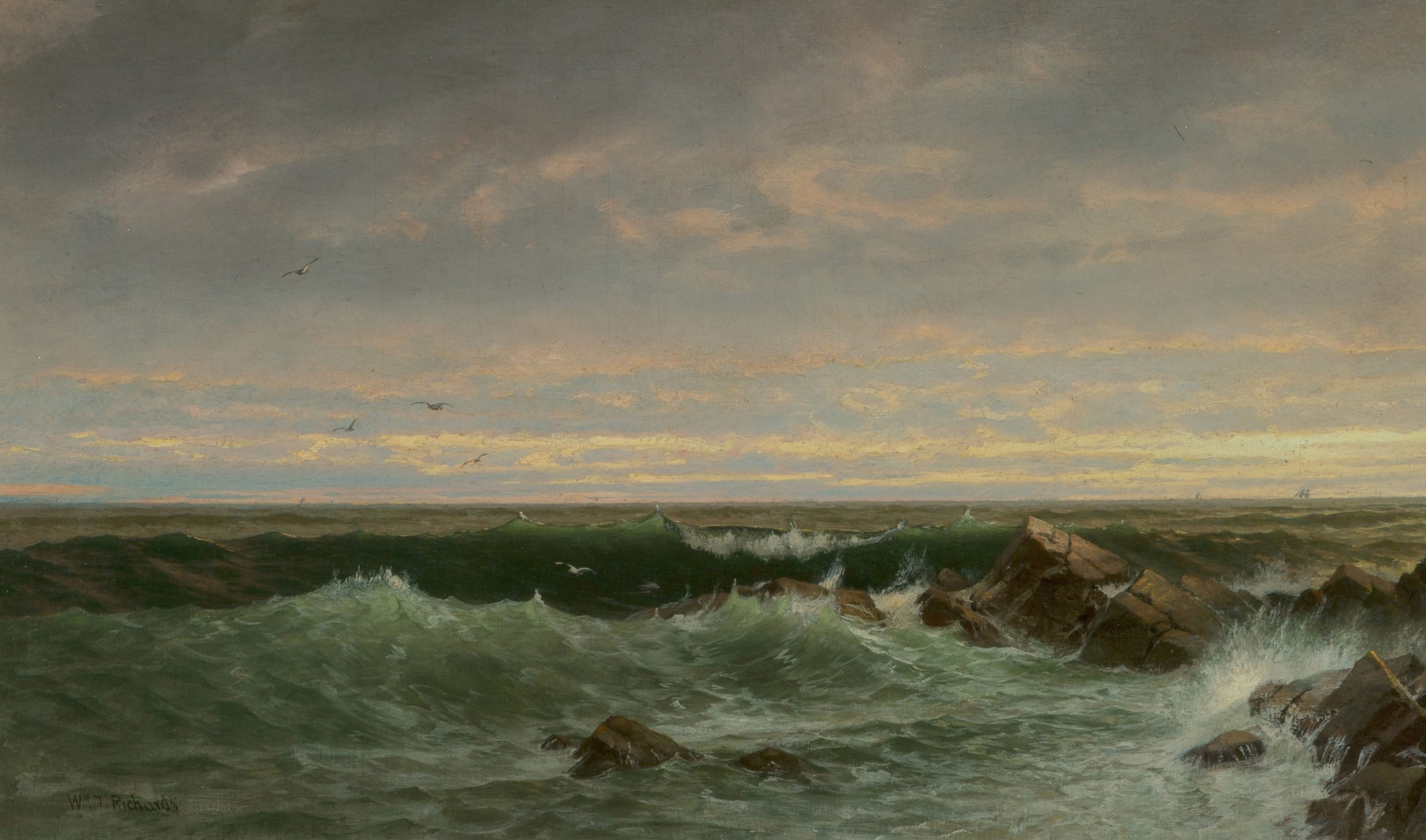 The Evening Sea, Brigantine, Shoals, by William Trost Richards, public domain