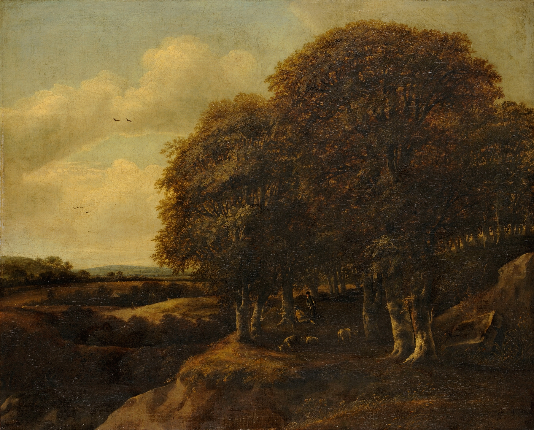 Landscape with Shepherds, oil on panel by Jan Vermeer van Haarlem the Elder