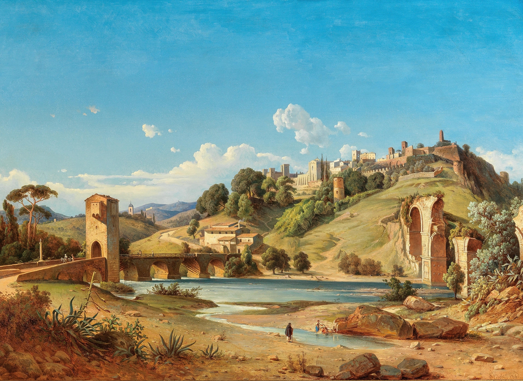 Landscape of Narni, oil on canvas by Joseph Magnus Stäck