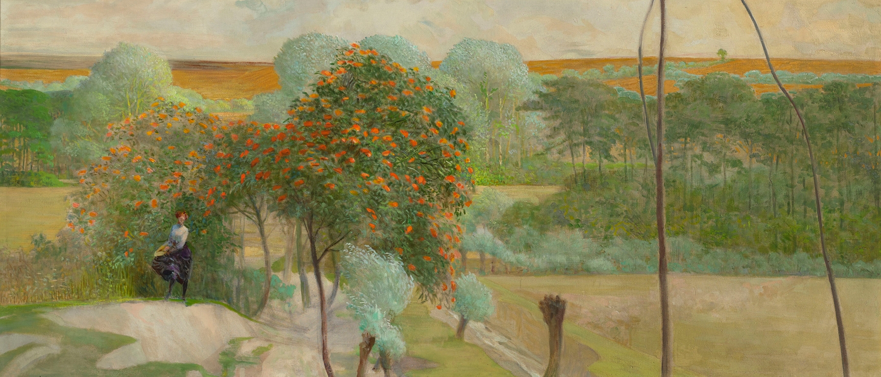 Landscape with rowanberry, right-hand section of the triptych “Go to the streams”, by Jacek Malczewski, public domain