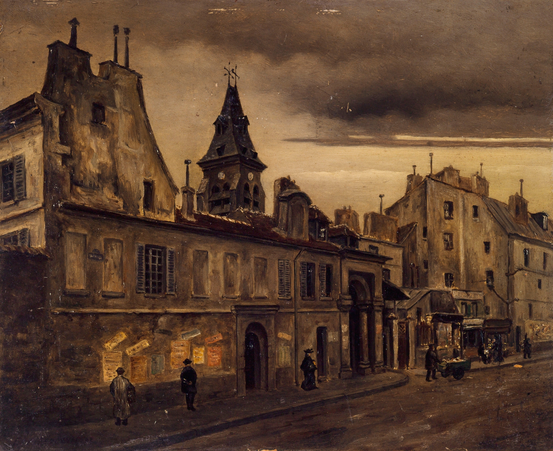 La rue Daubenton by Eugène de Ménorval, impressionism, depicting a quiet street scene
