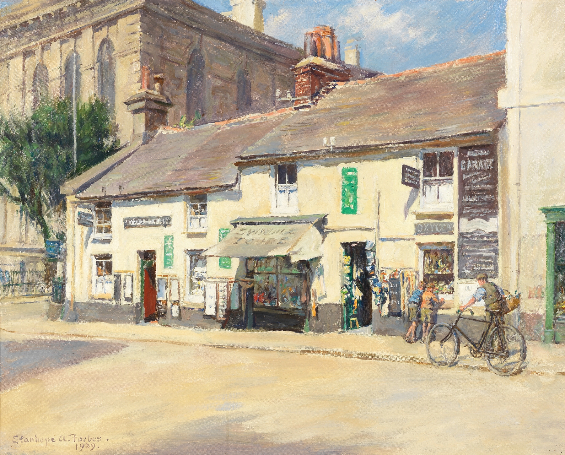 An old quarter of Penzance, oil painting by Stanhope Alexander Forbes