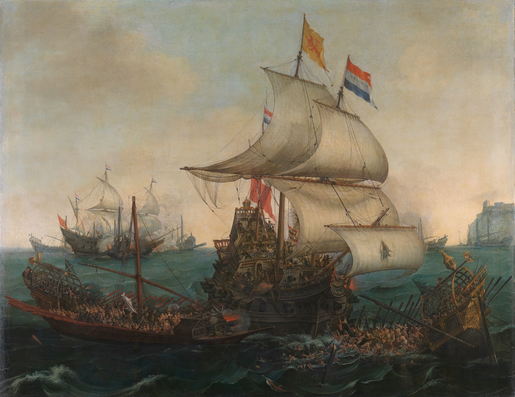 Dutch Ships Ramming Spanish Galleys off the English Coast, 3 October 1602, by Hendrik Cornelisz. Vroom, public domain