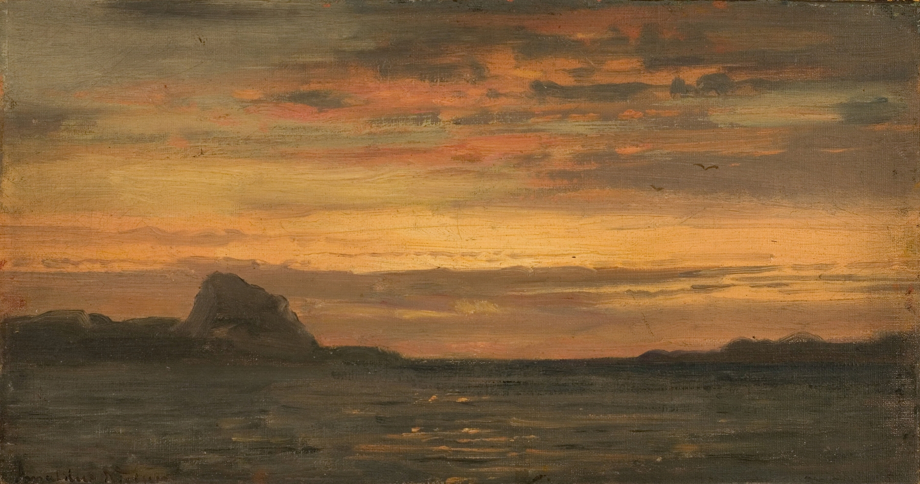 Seascape by Amaldus Nielsen, oil painting with soft hues and fluid brushstrokes