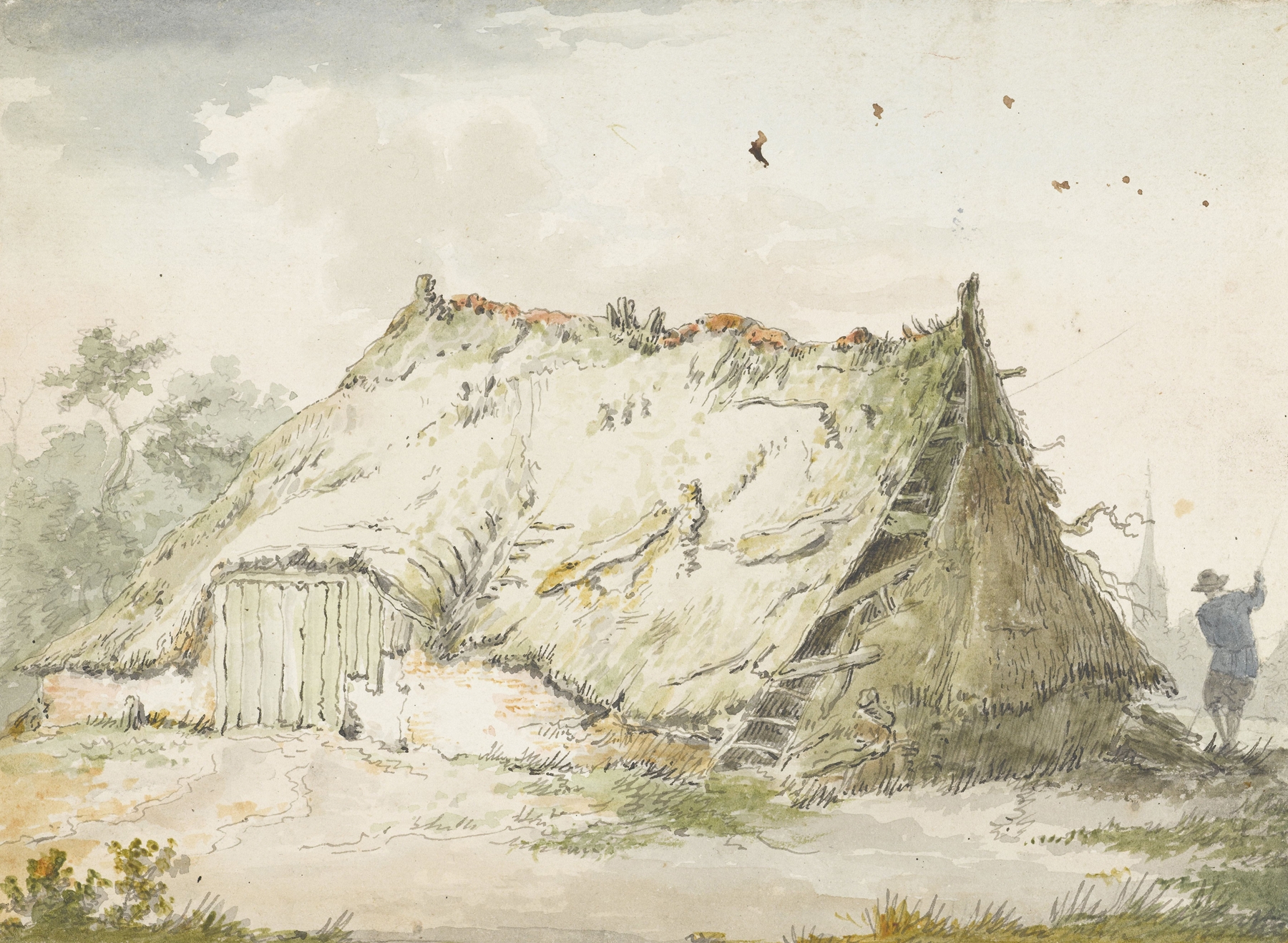 Dilapidated farmhouse in oil on canvas by Pieter Bartholomeusz. Barbiers