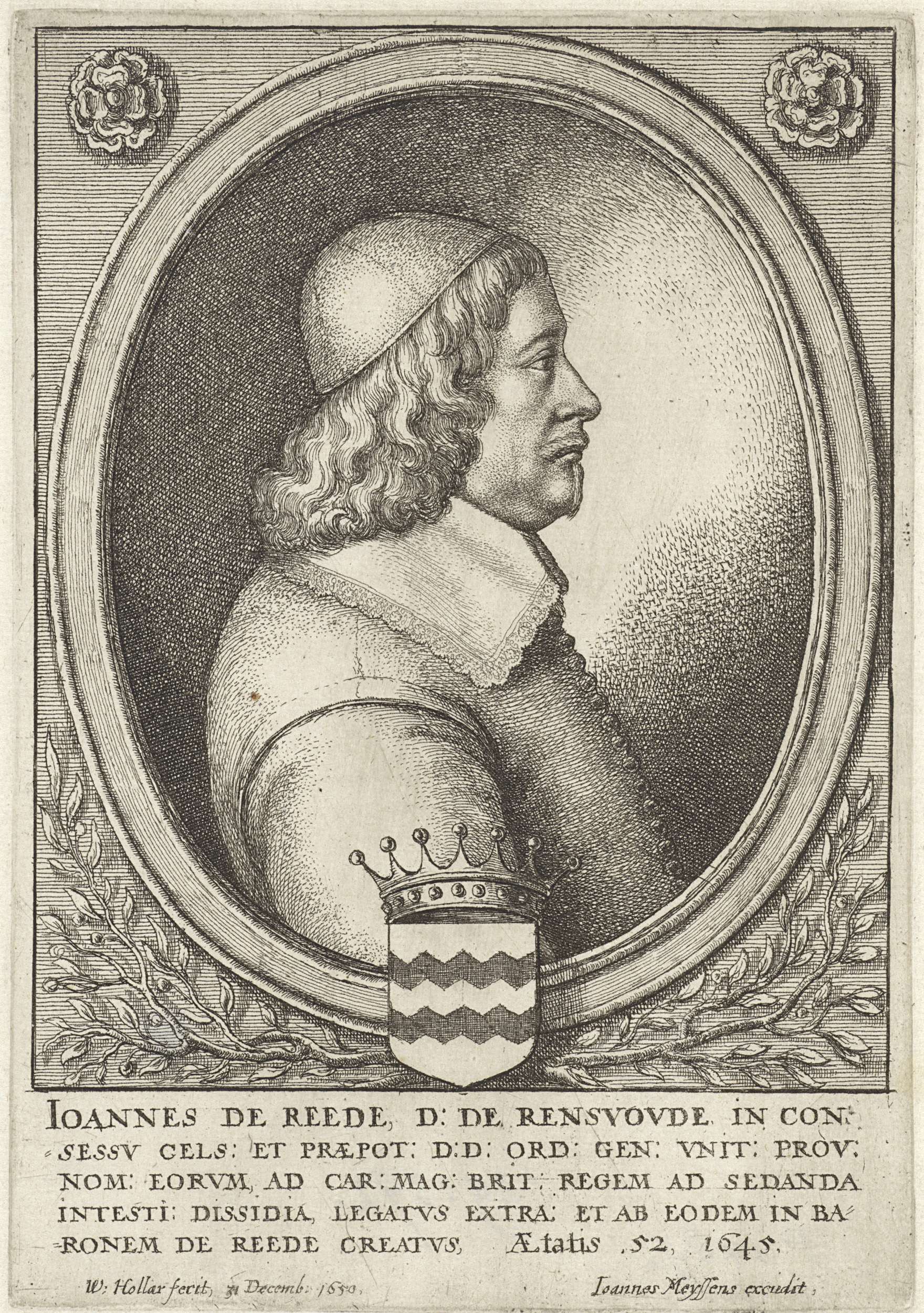 Etching of Johan baron van Reede by Wenceslaus Hollar