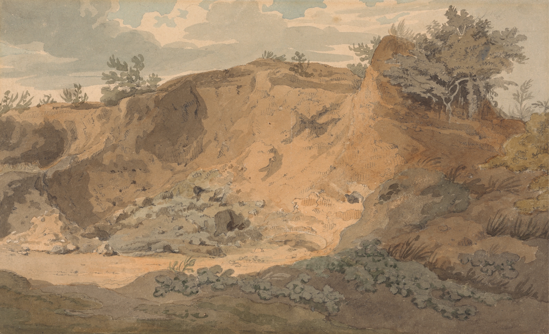 Landscape of sand pits with earthy tones by Joseph Clarendon Smith