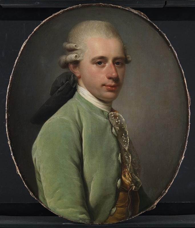 A portrait of Generalpostdirektør Frederik Hauch as a young man by Jens Juel.
