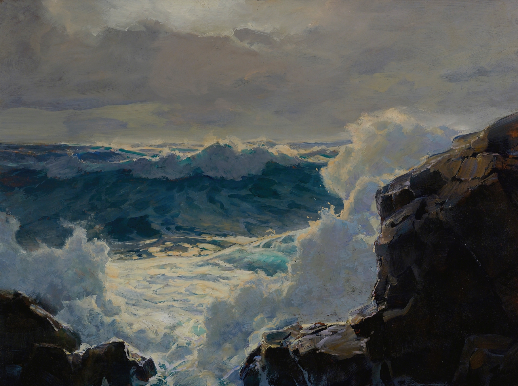 Breaking Waves, by Frederick Judd Waugh, public domain