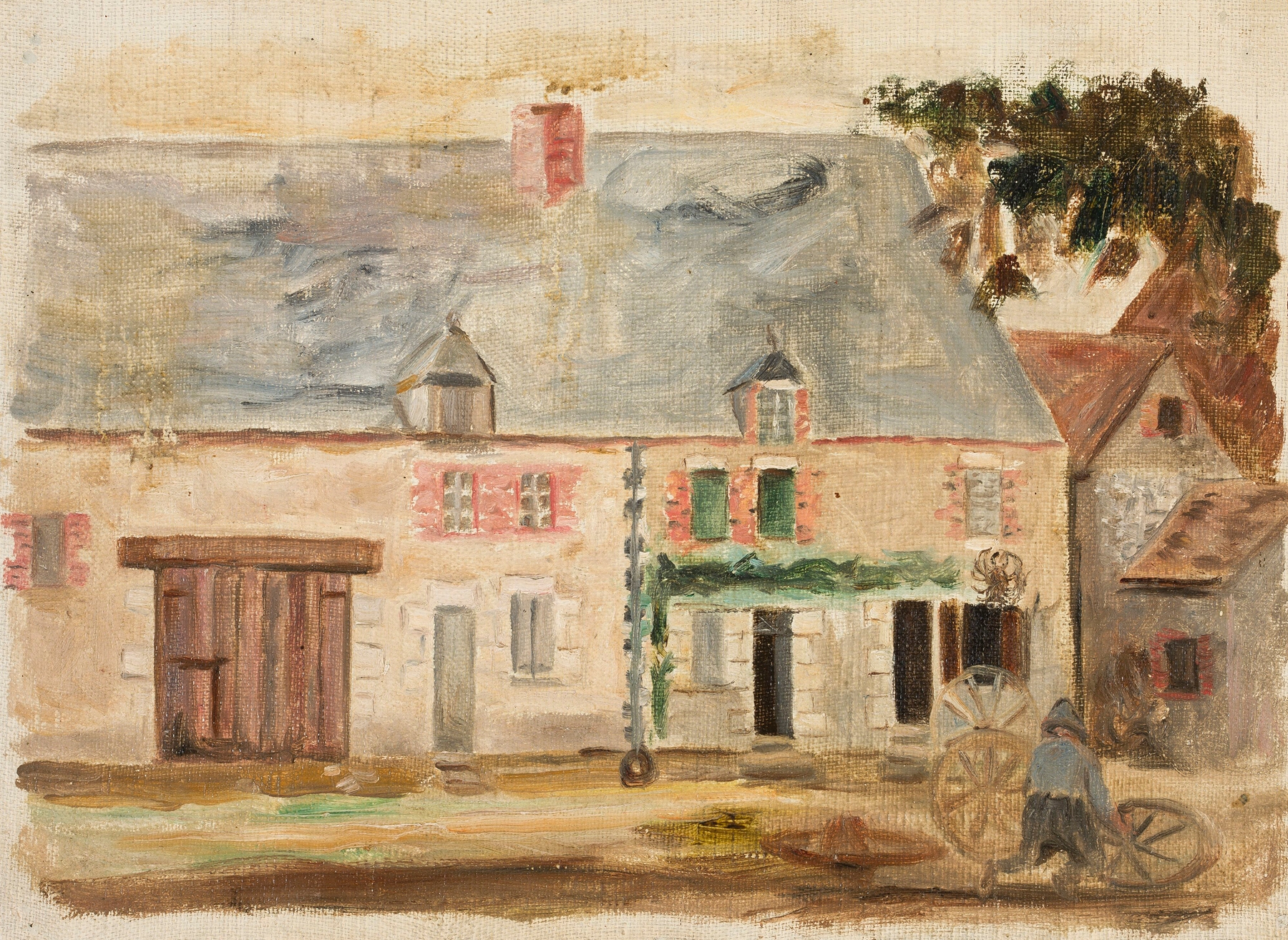 Kołodziej przed domem, by Tadeusz Makowski, public domain