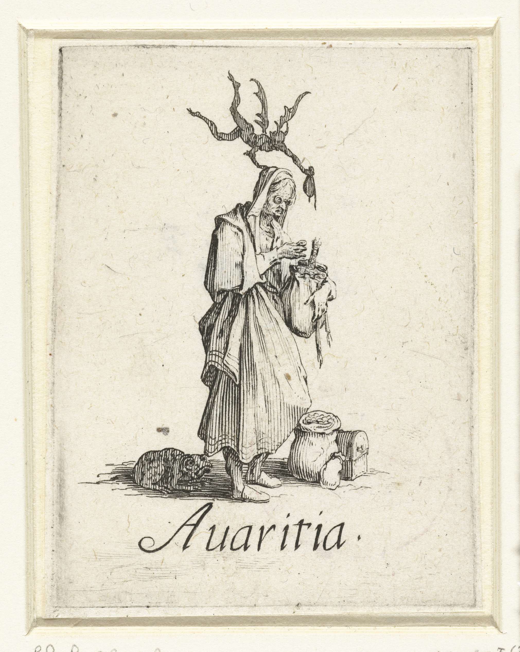 Gierigheid, by Jacques Callot, public domain