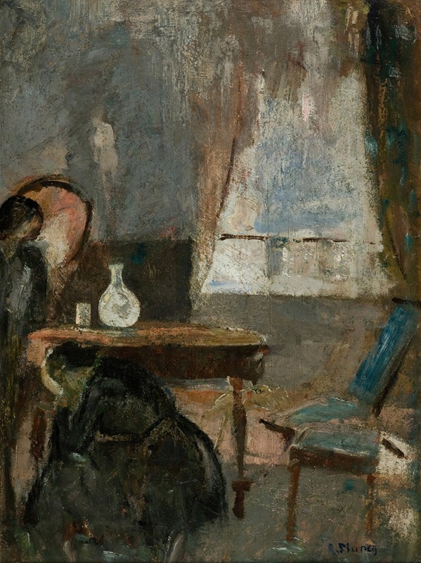Edvard Munch's 'The hospital room' depicts a somber hospital scene.