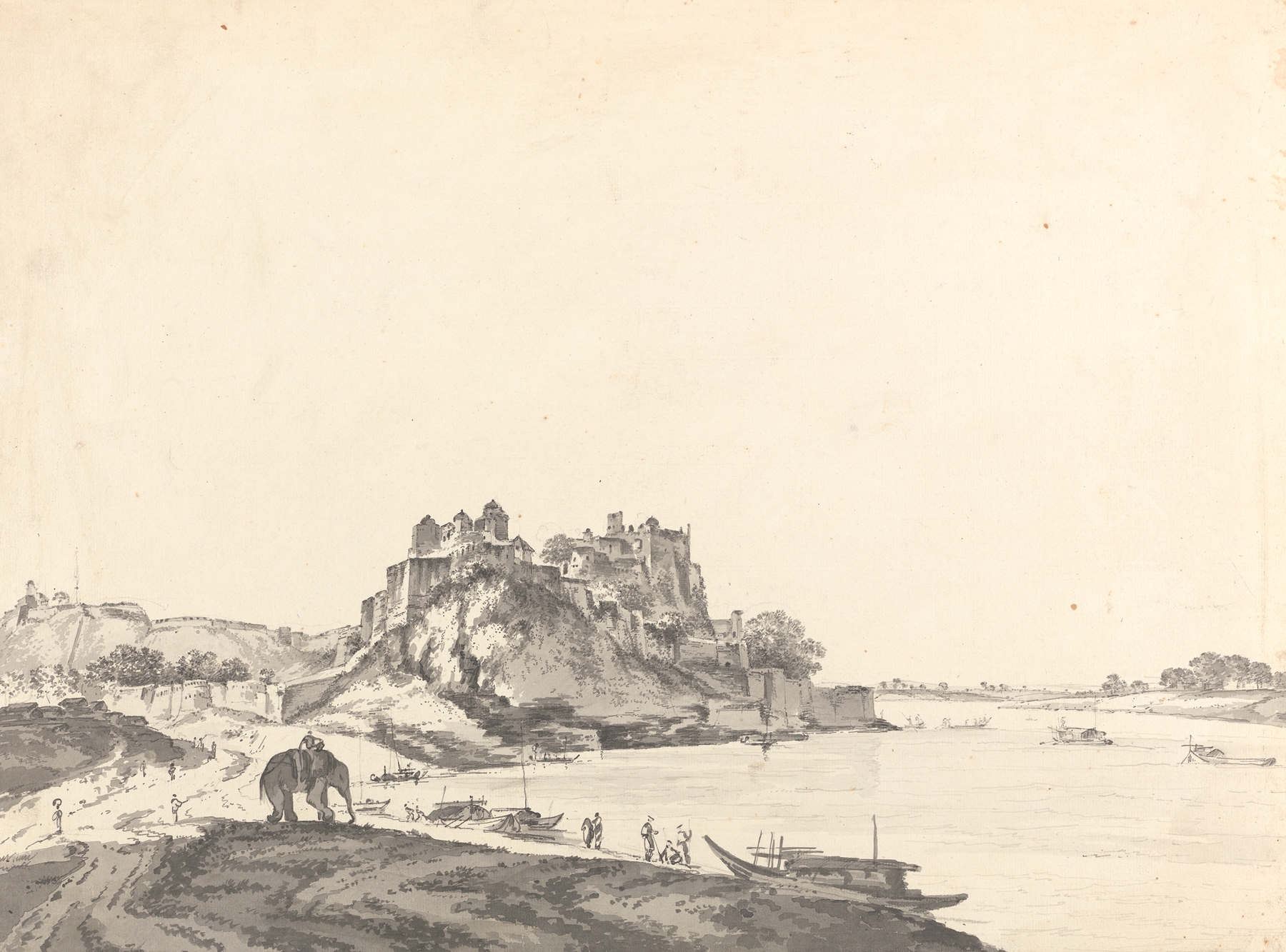 Landscape by William Hodges, ink on paper