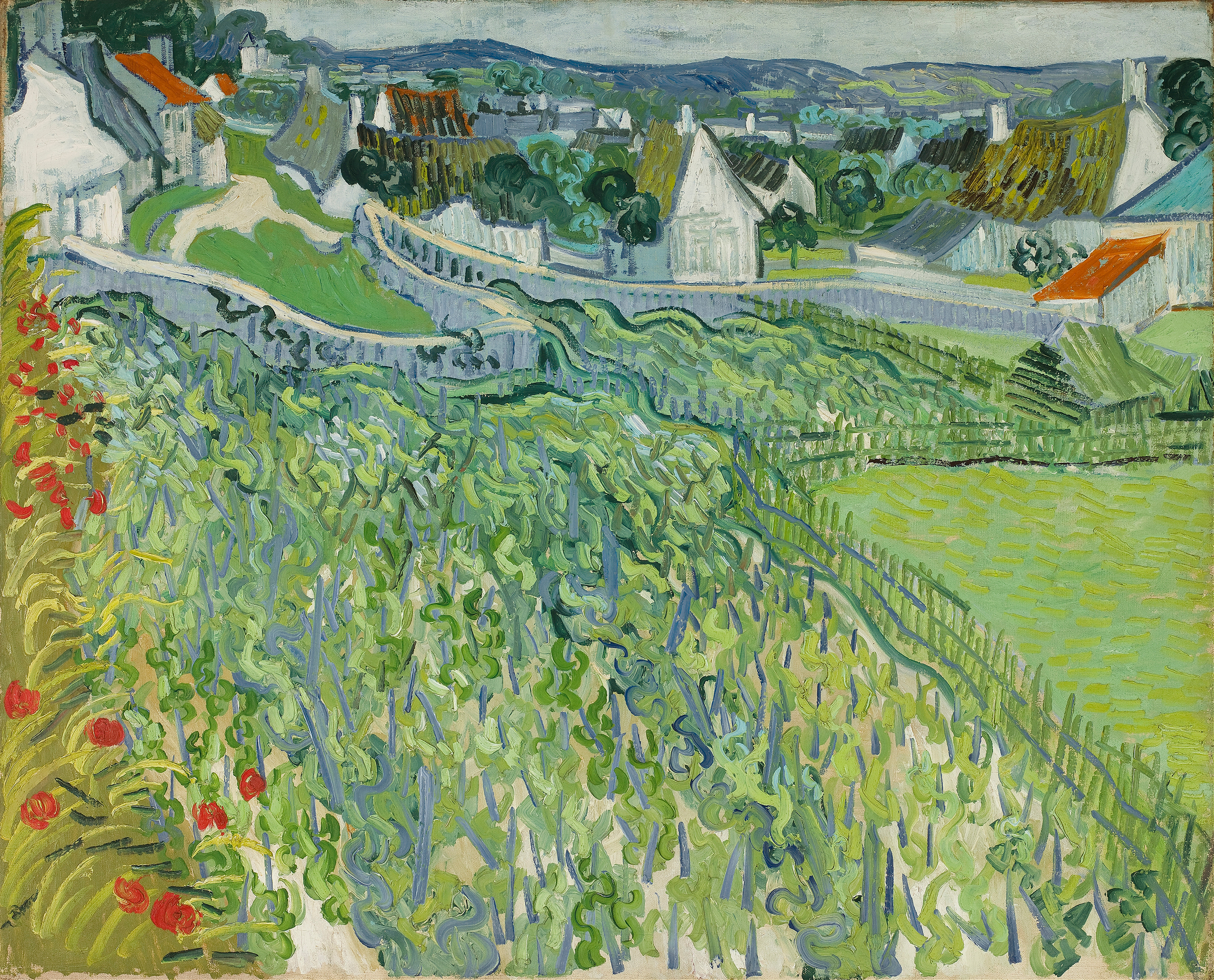 Vineyards at Auvers, by Vincent van Gogh, public domain