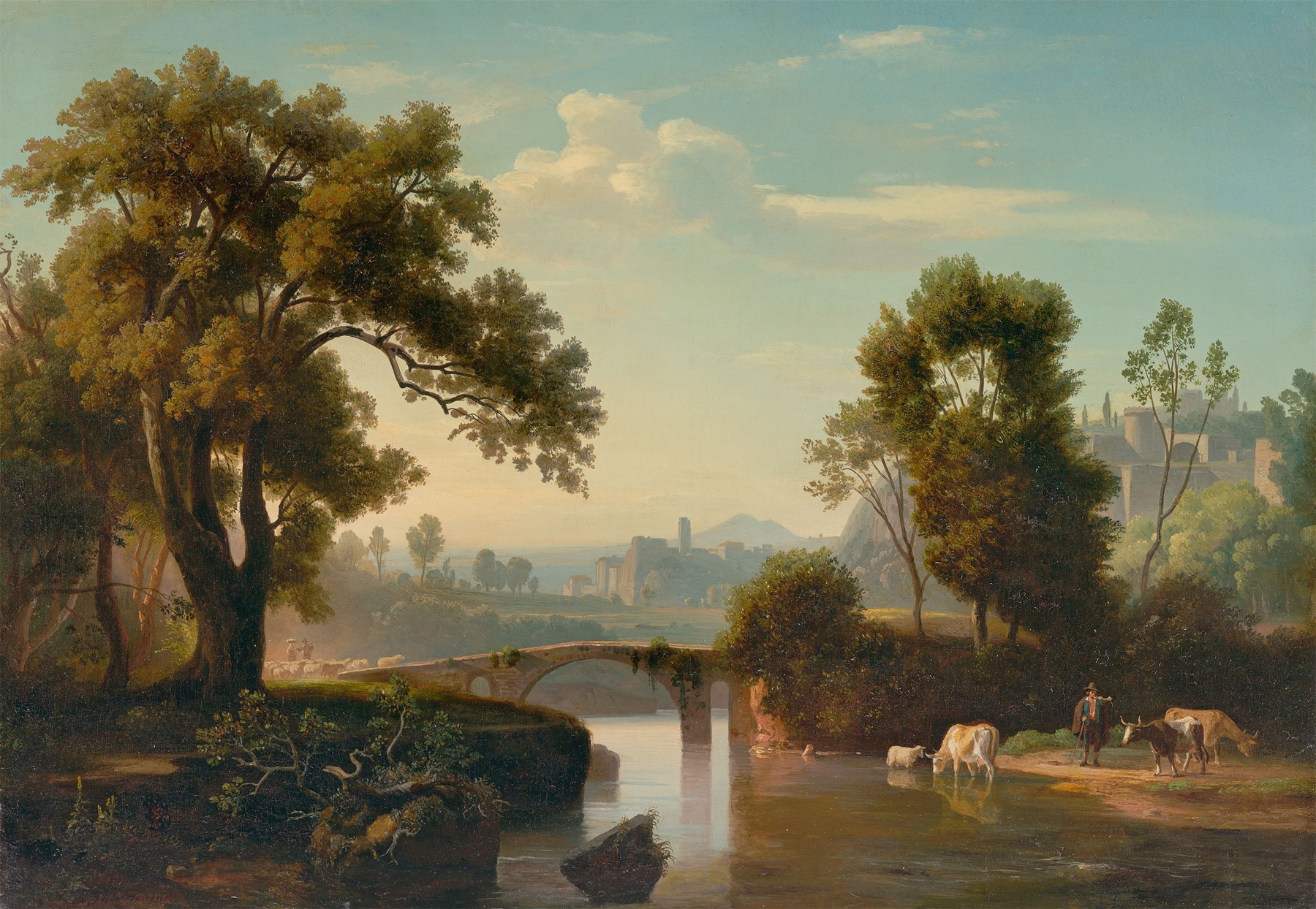 Italienische Landschaft mit Hirten, by Johann Wilhelm Schirmer, public domain