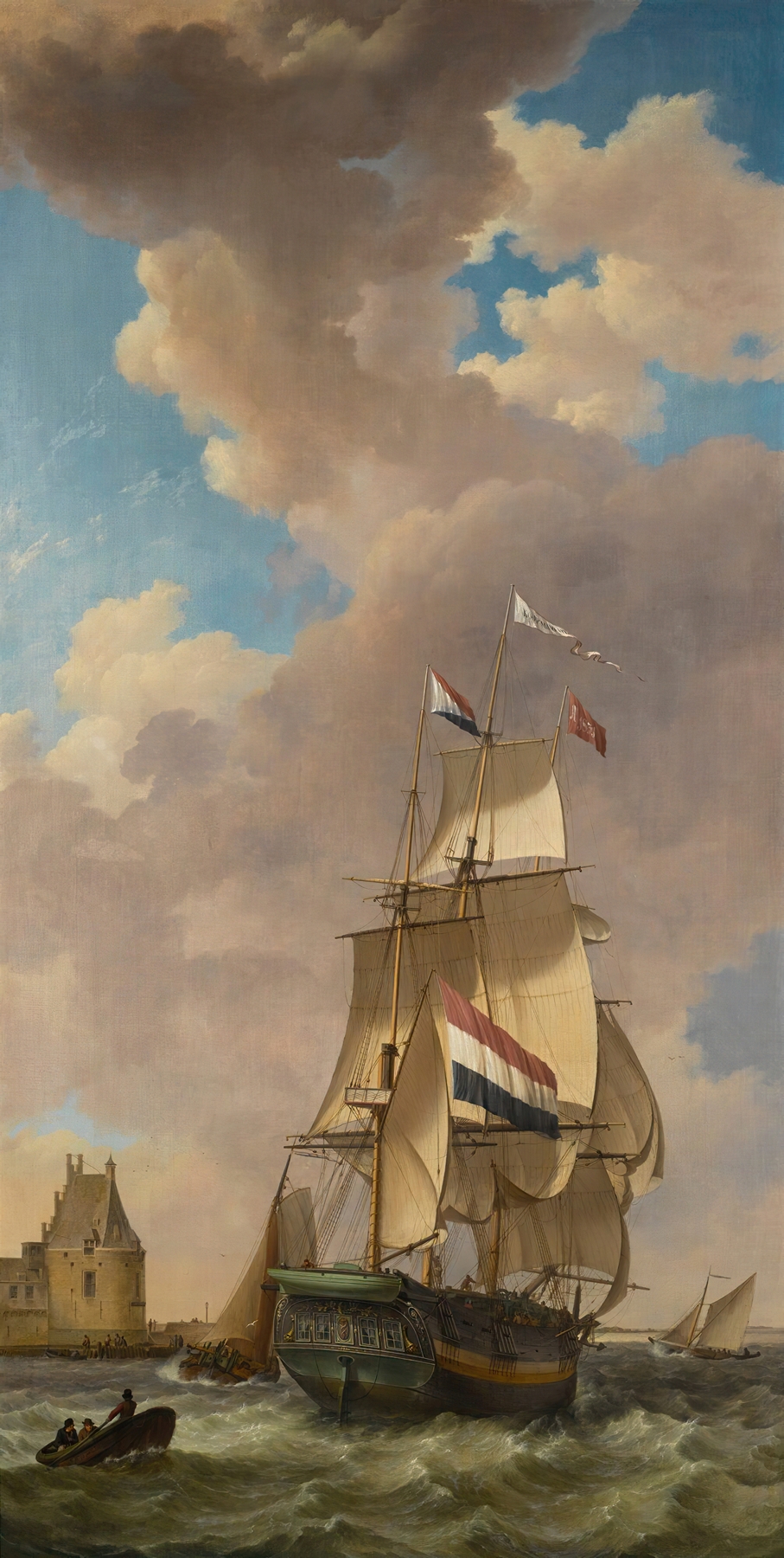 A Merchantman Off Veere, by Johannes Hermanus Koekkoek, public domain
