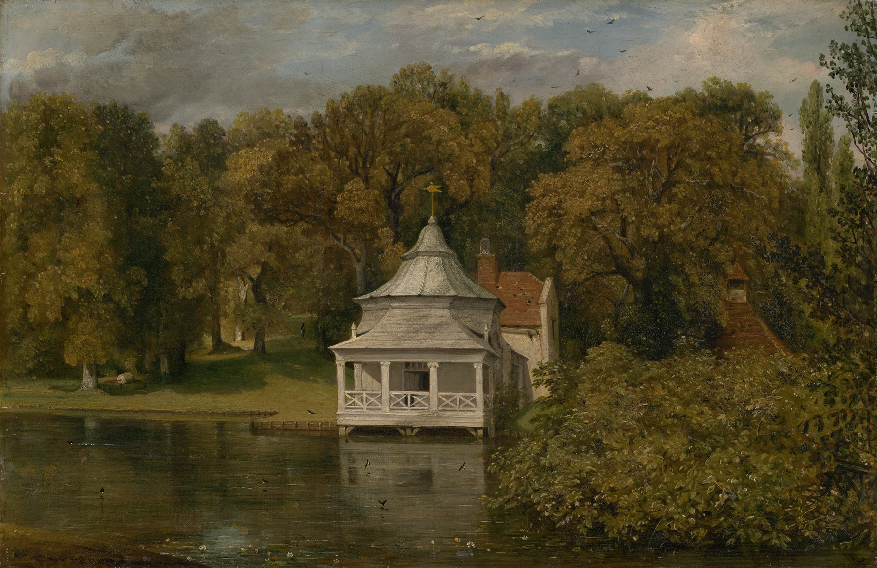 Landscape with a river and foliage, oil painting by John Constable