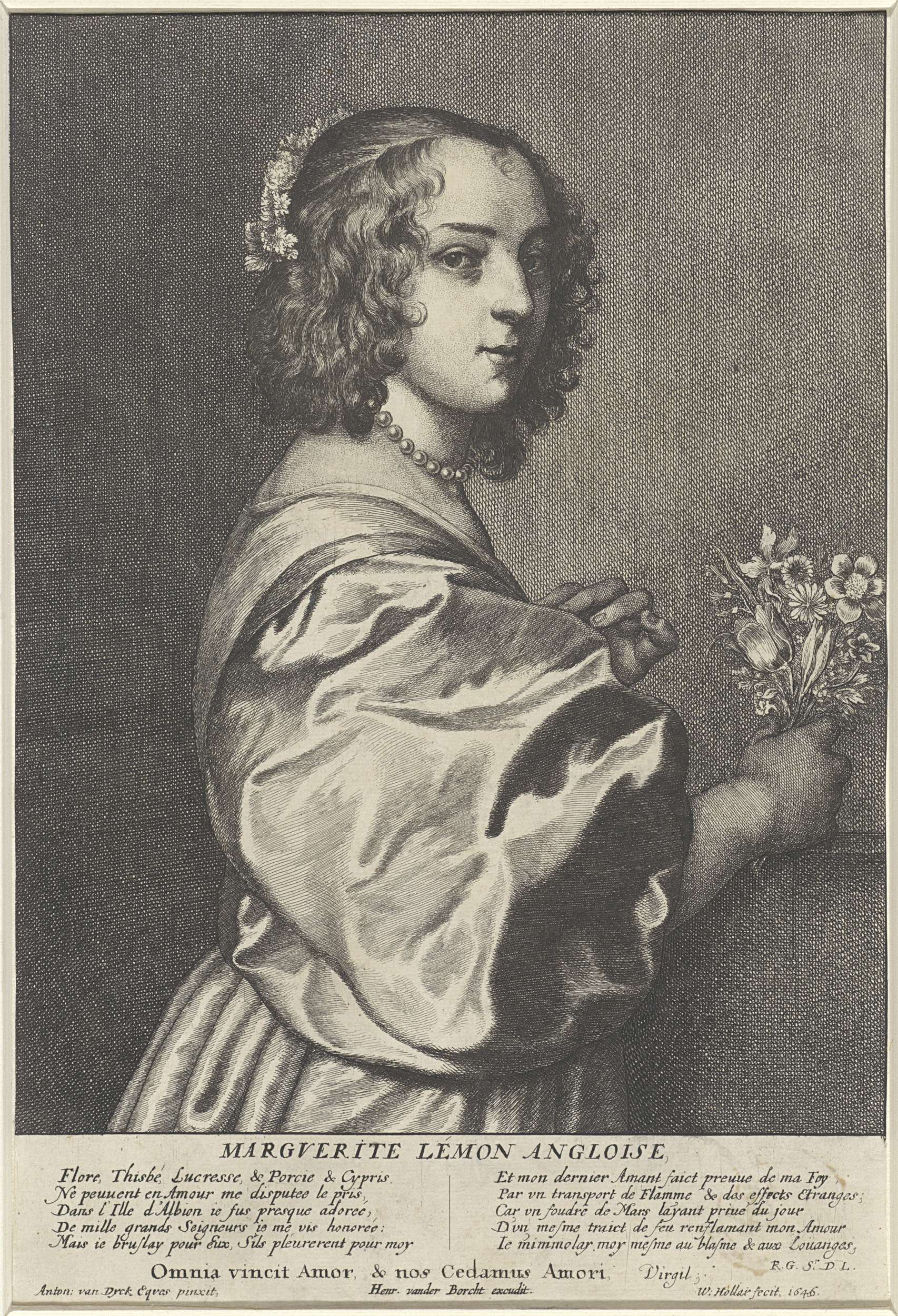 Portrait of Margaret Lemon, etching by Wenceslaus Hollar
