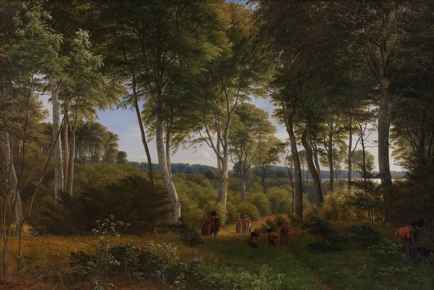 Delhoved Wood near Lake Skarre by P. C. Skovgaard, oil painting