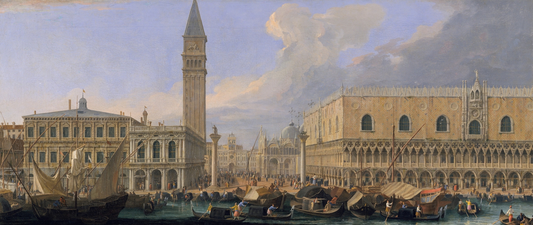 The Molo, Venice, from the Bacino di San Marco, by Luca Carlevarijs, public domain