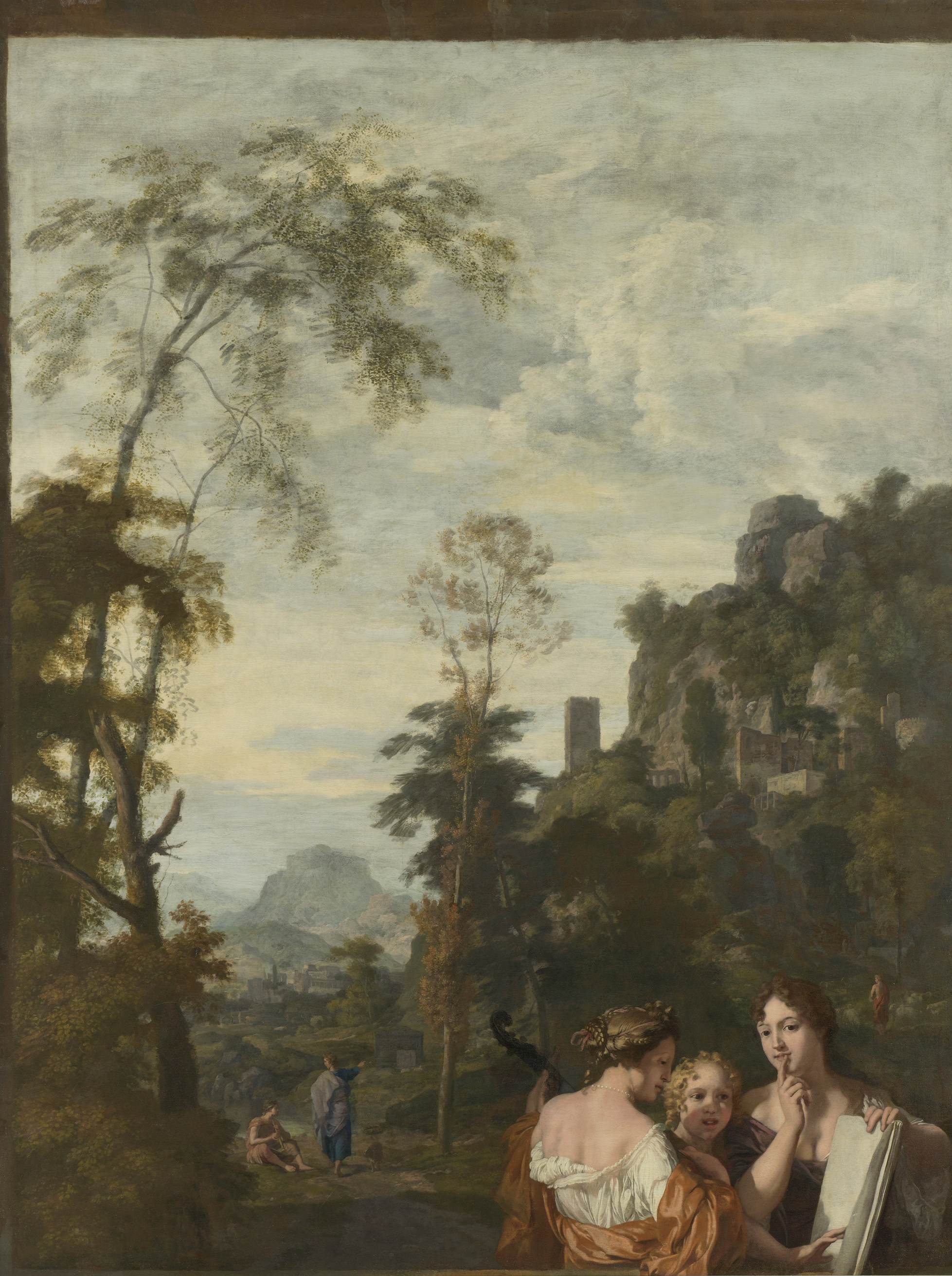 Italian Landscape with three Women Making Music, by Gerard de Lairesse, public domain