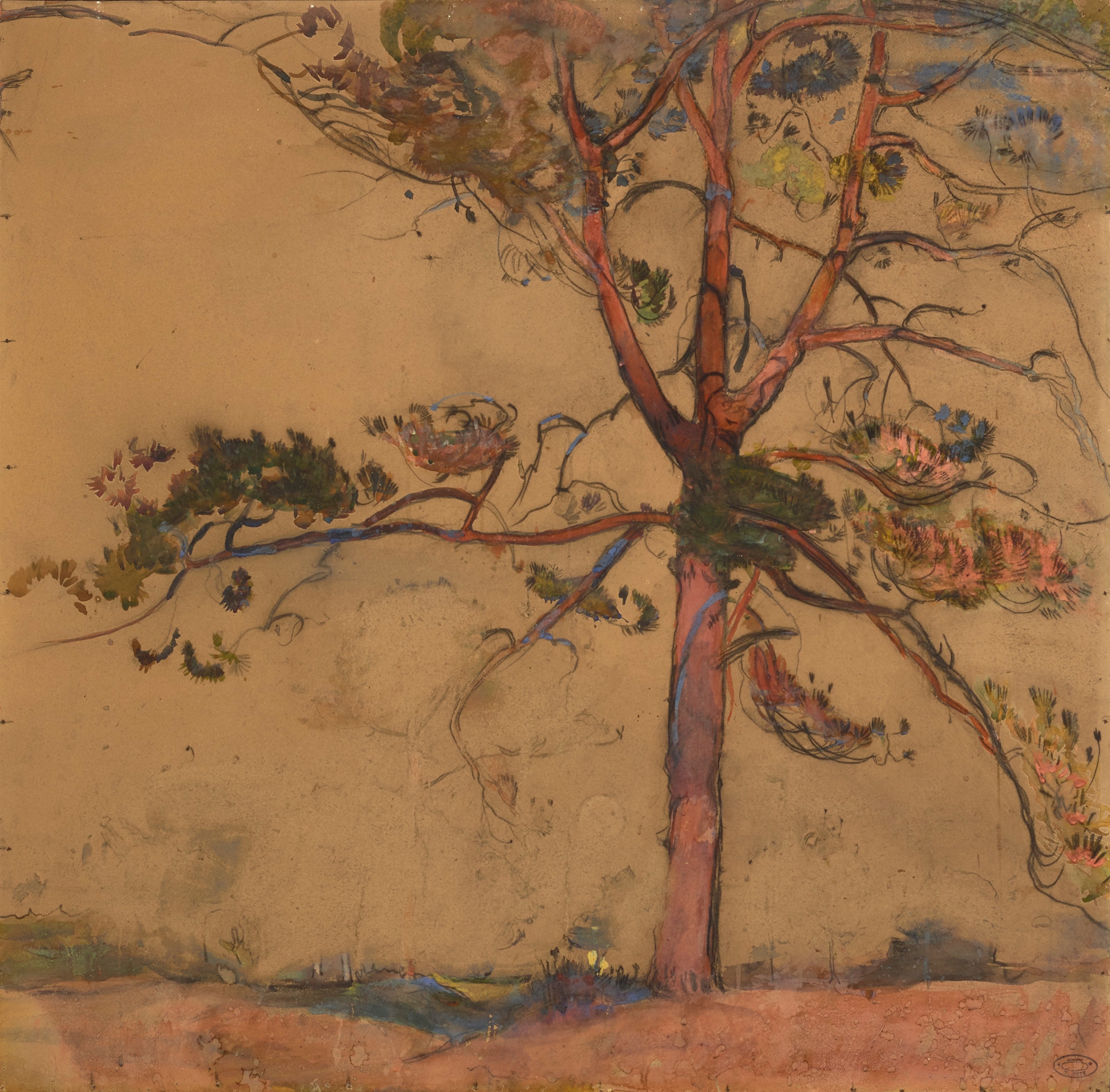 Roses under a sunset in an oil painting by Florence Esté
