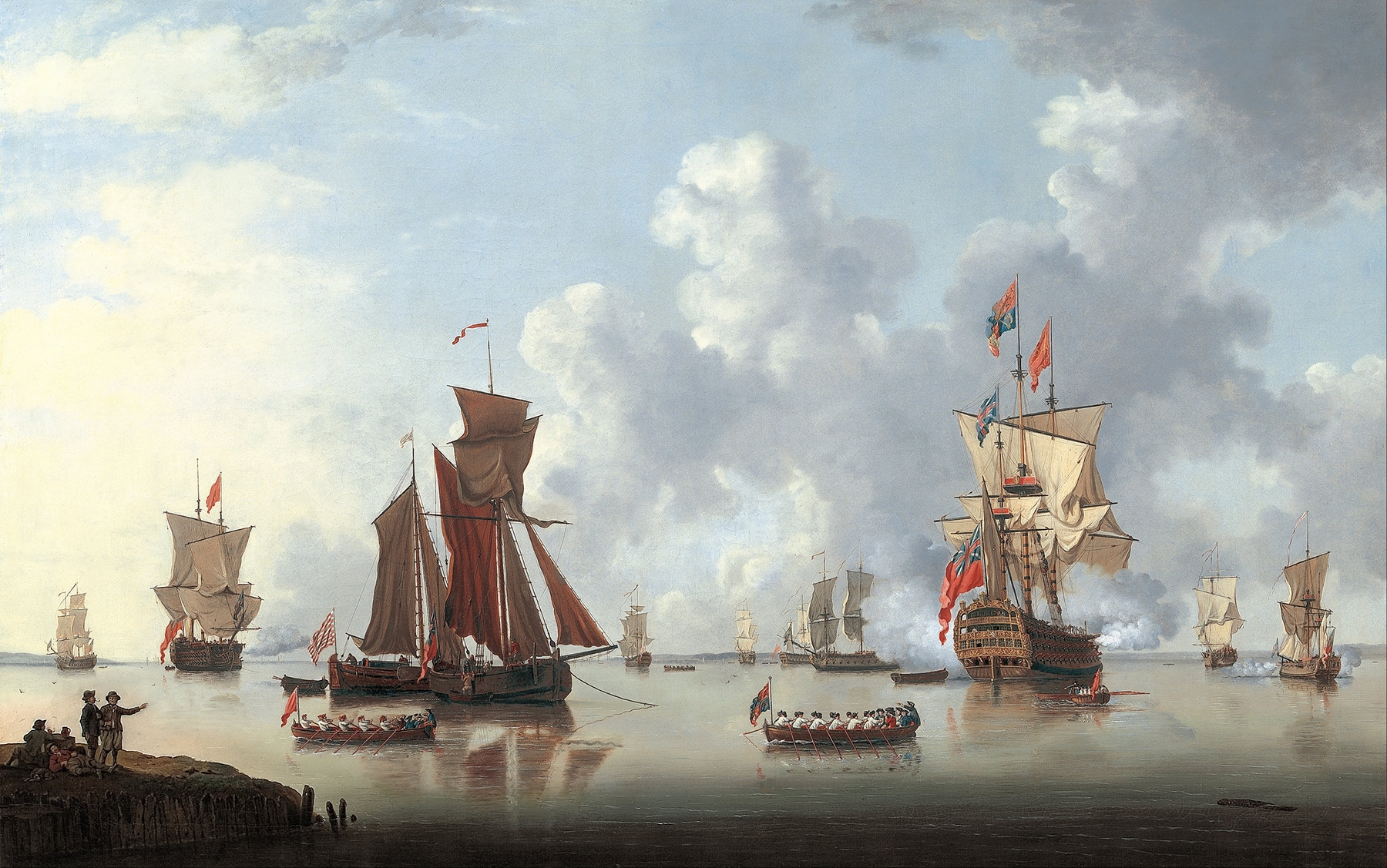 The Landing of the Sailor Prince at Spithead, oil on canvas by Francis Swaine