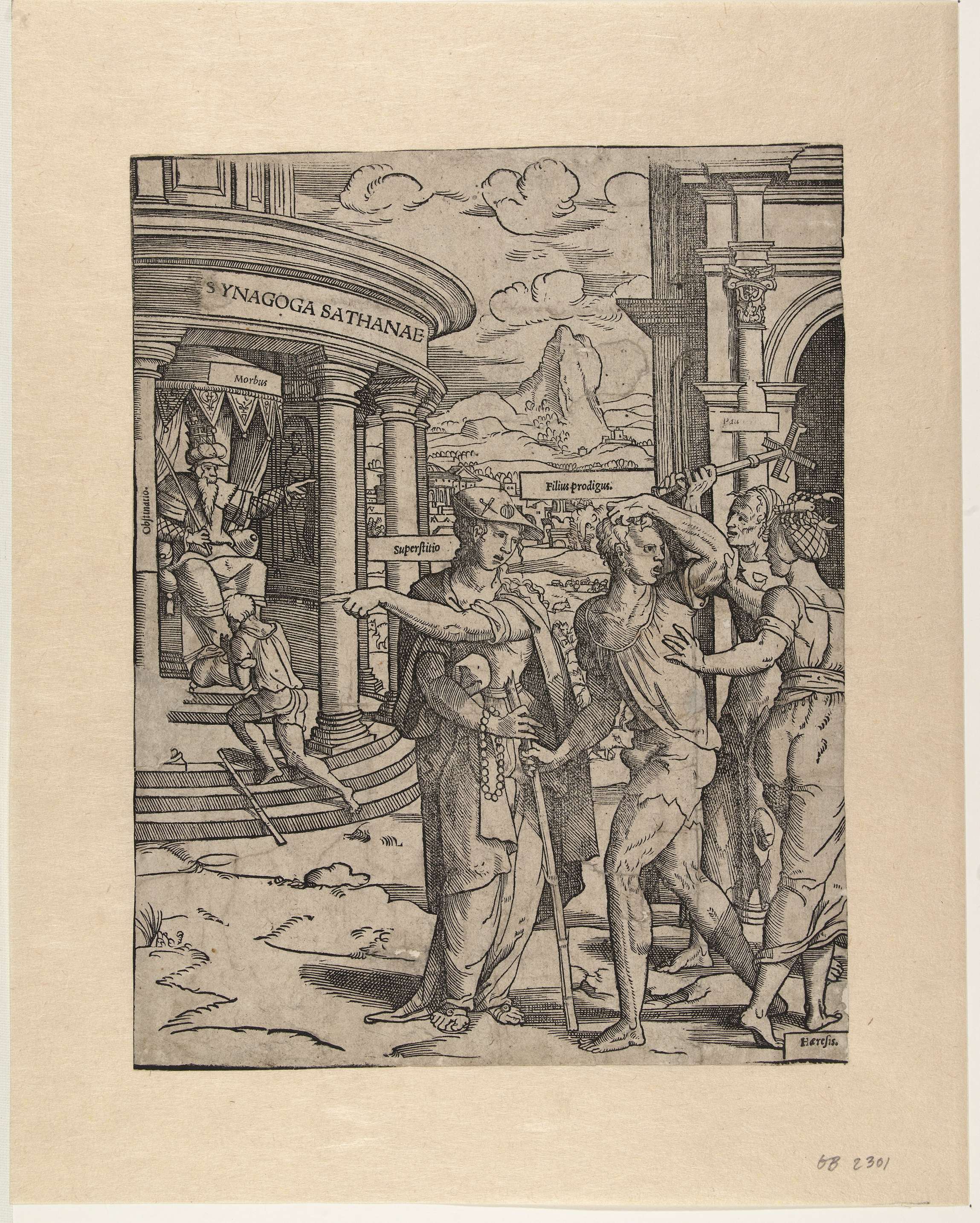 De verdrijving van de verloren zoon, by Cornelis Anthonisz., public domain