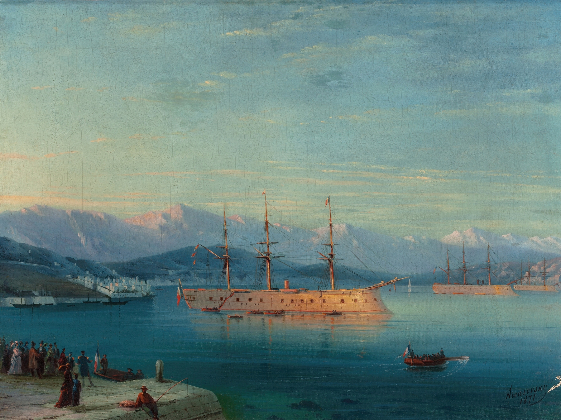 French Ships Departing the Black Sea, by Ivan Konstantinovich Aivazovsky, public domain