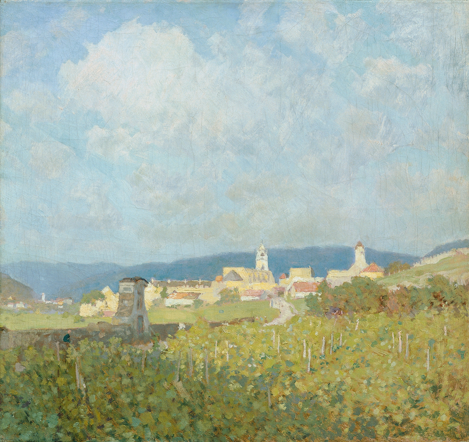 Dürnstein in der Wachau, by Anton Hans Karlinsky, public domain